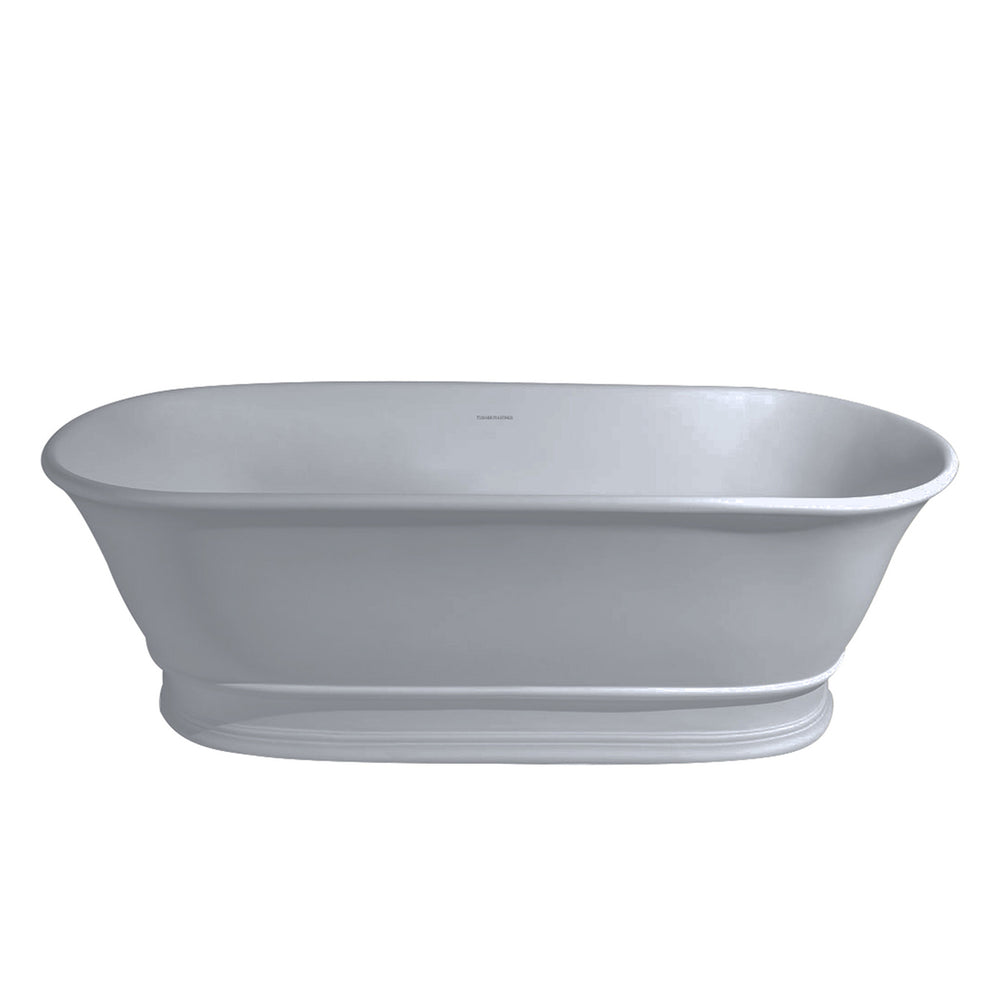 TURNER HASTINGS CAMBRIDGE TITANCAST FREESTANDING OVERFLOW BATHTUB POWDER GREY (AVAILABLE IN 1560MM AND 1740MM)