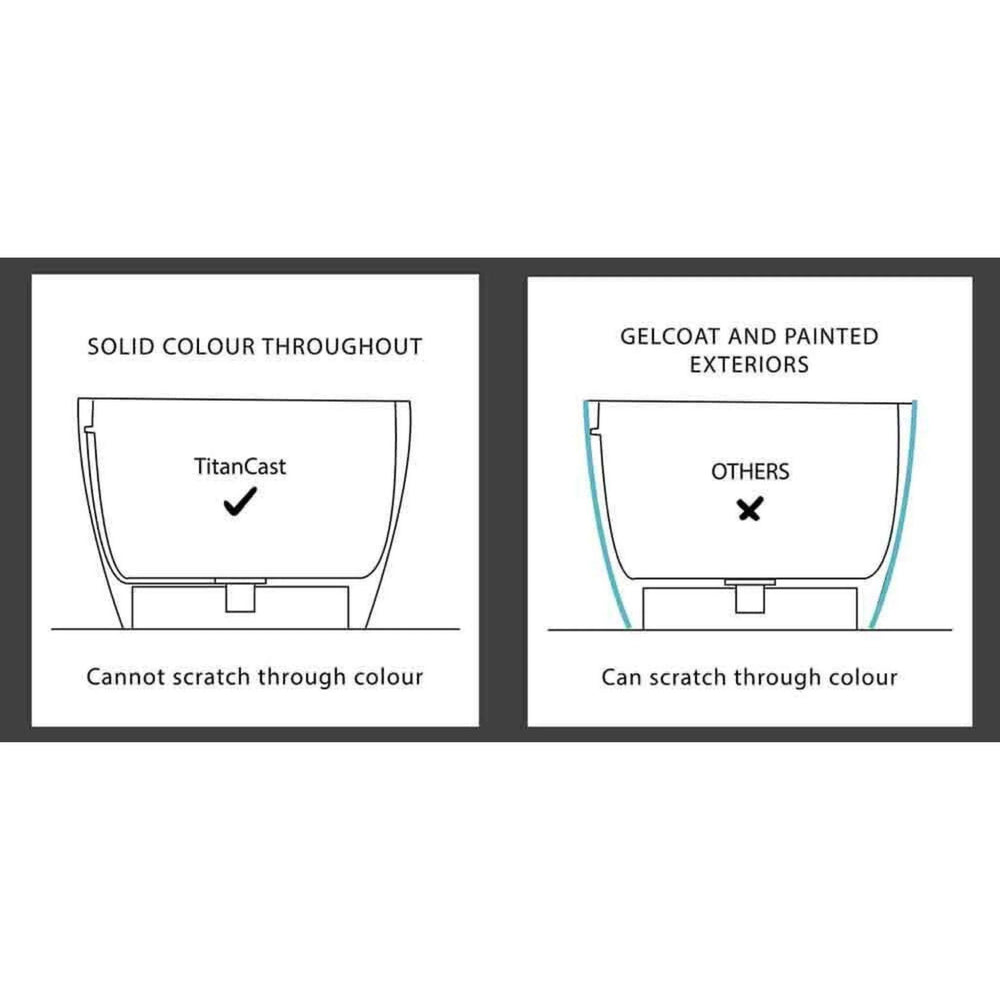 TURNER HASTINGS CAMBRIDGE TITANCAST SOLID SURFACE FREESTANDING BATHTUB SPECIAL FINISH WITH OVERFLOW (AVAILABLE IN 1555MM & 1740MM)