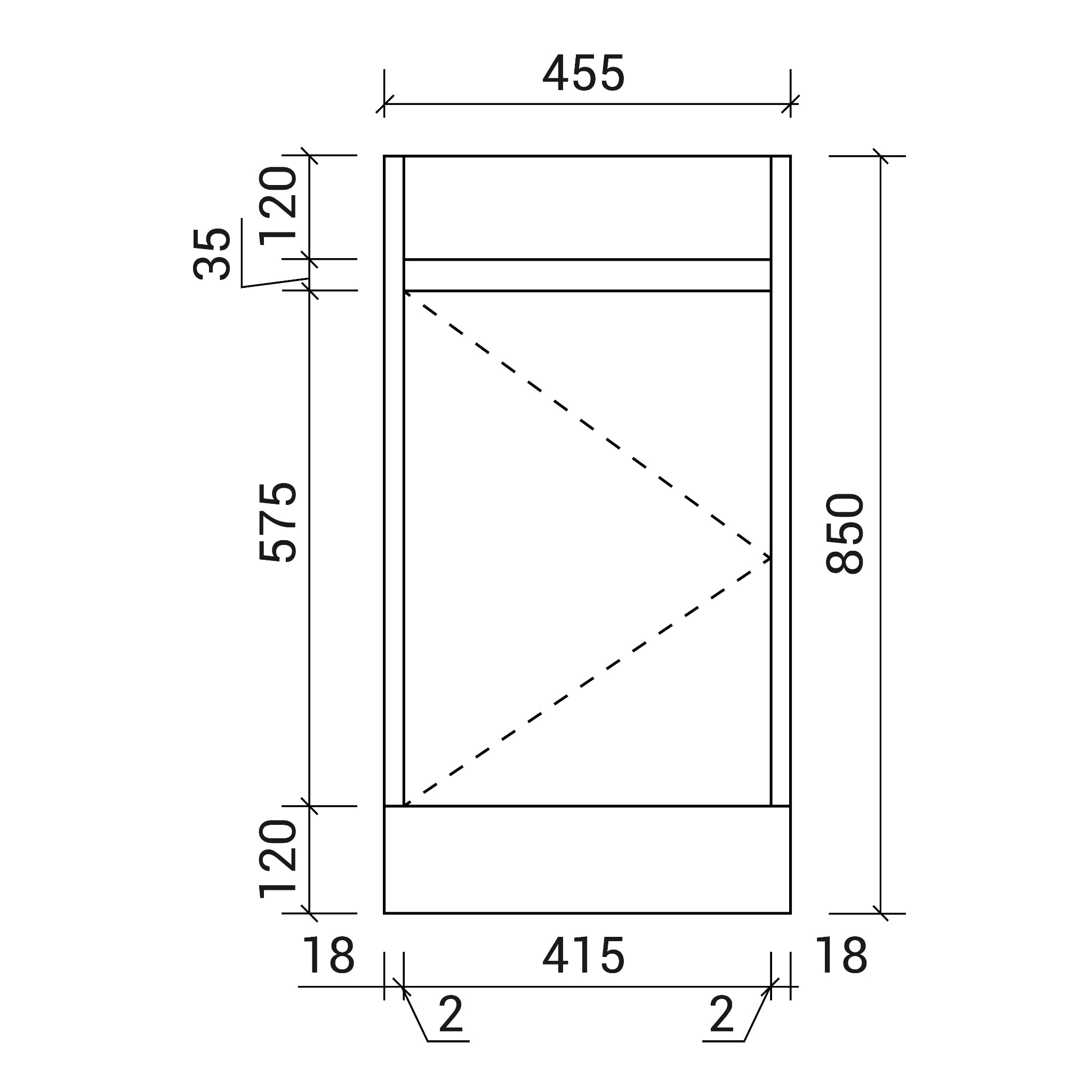 AULIC BRANT WHITE 450MM SPACE SAVING SINGLE BOWL FREE STANDING VANITY