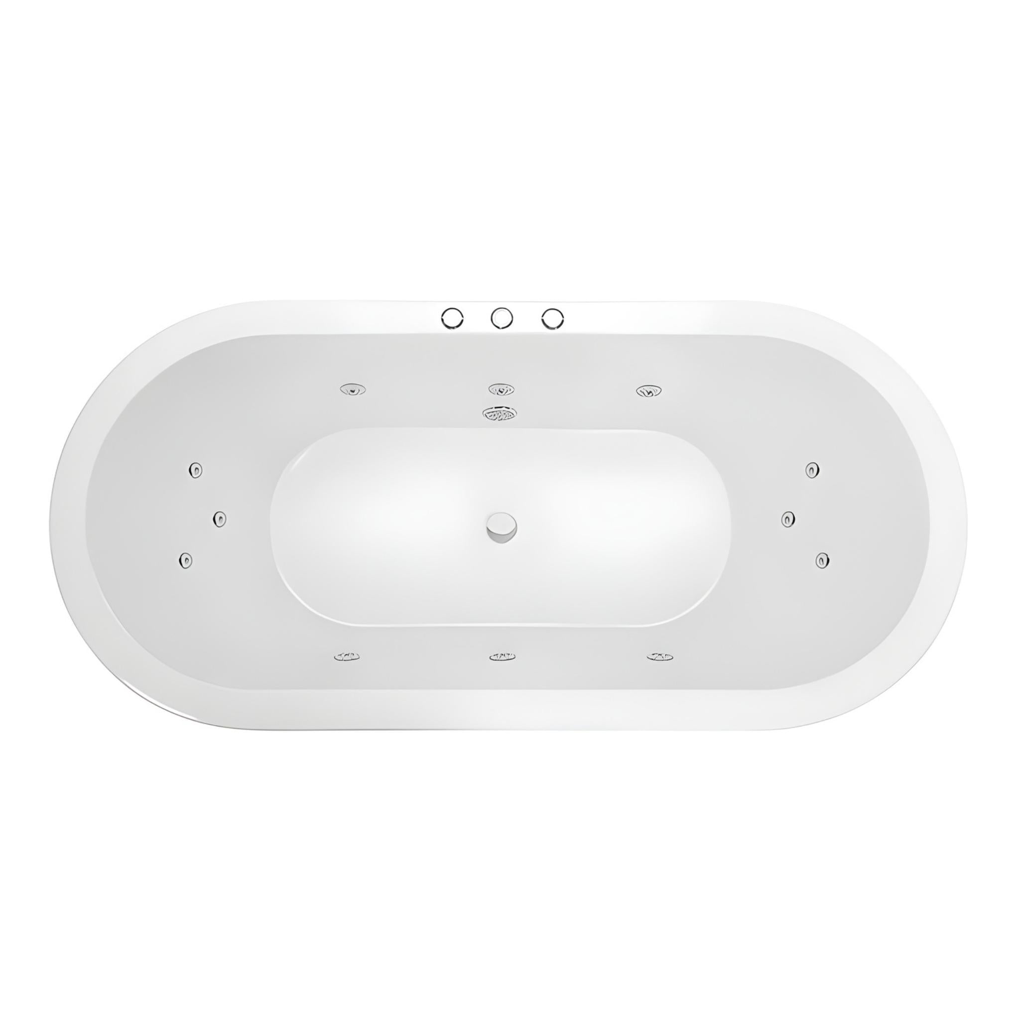DECINA CAVAL INSET SANTAI SPA BATH GLOSS WHITE 1790MM WITH 12-JETS