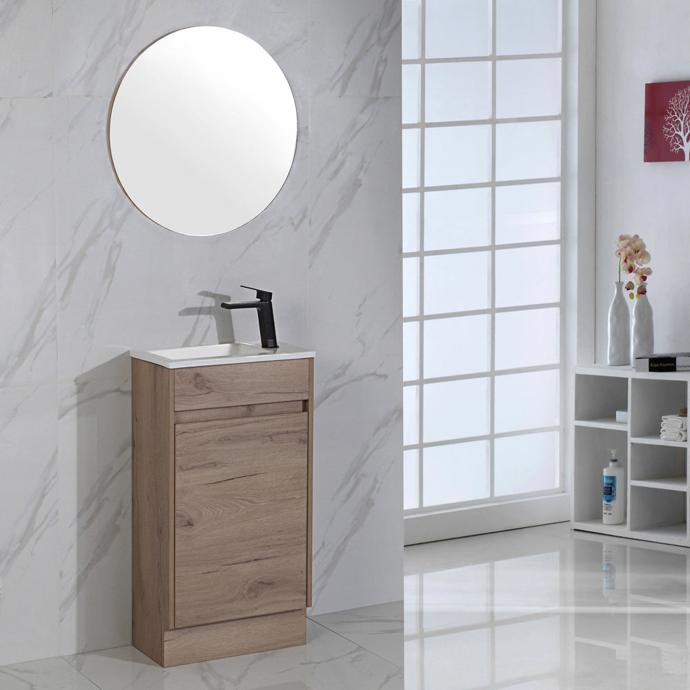 AULIC REVIT WHITE OAK 450MM SINGLE BOWL FREE STANDING VANITY