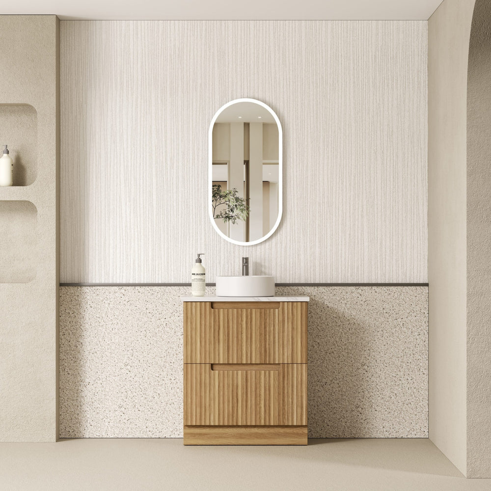 AULIC LOVINA HARVEST OAK 750MM SINGLE BOWL FREESTANDING VANITY
