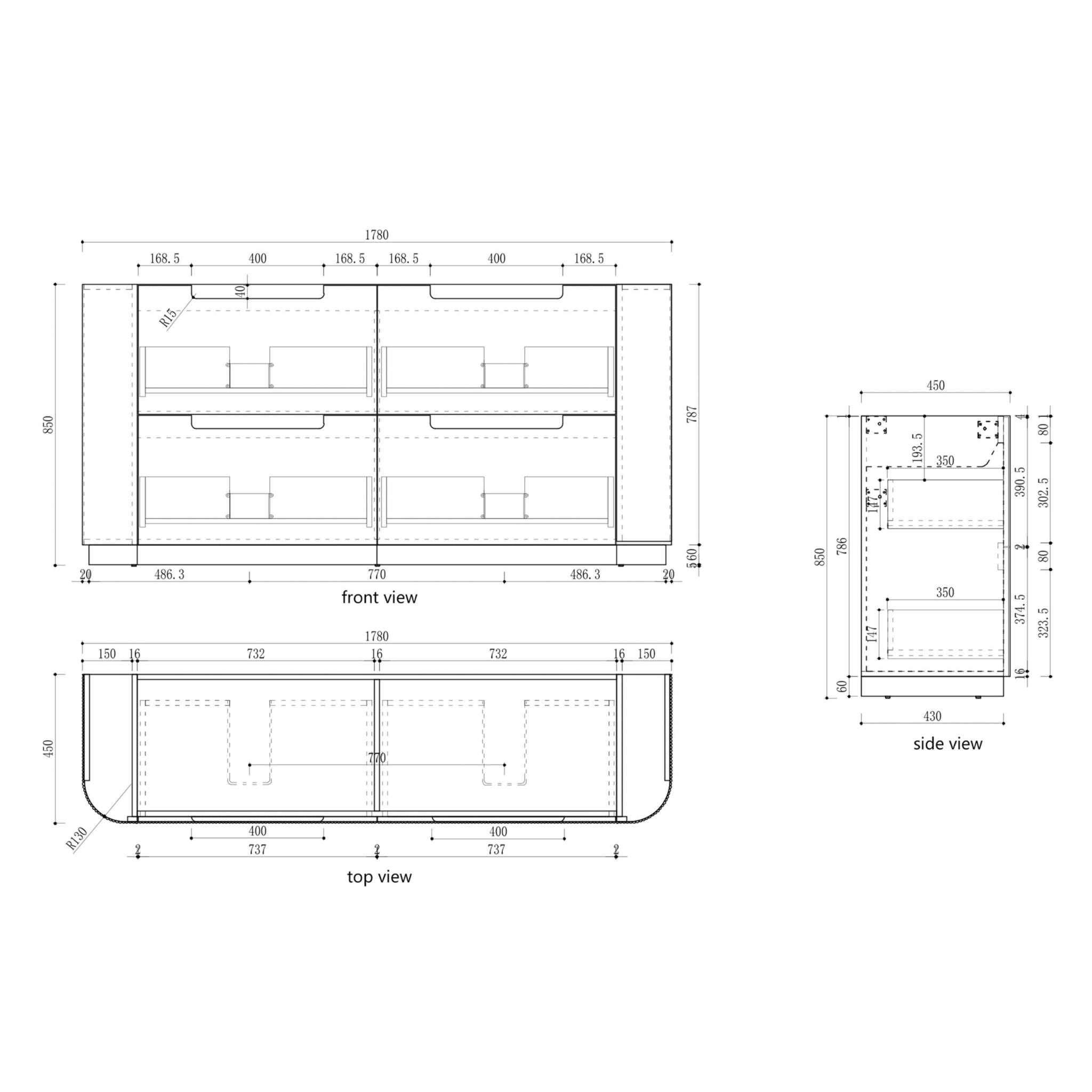 AULIC VARCELLI CURVED HARVEST OAK 1800MM DOUBLE BOWL FLOOR STANDING VANITY