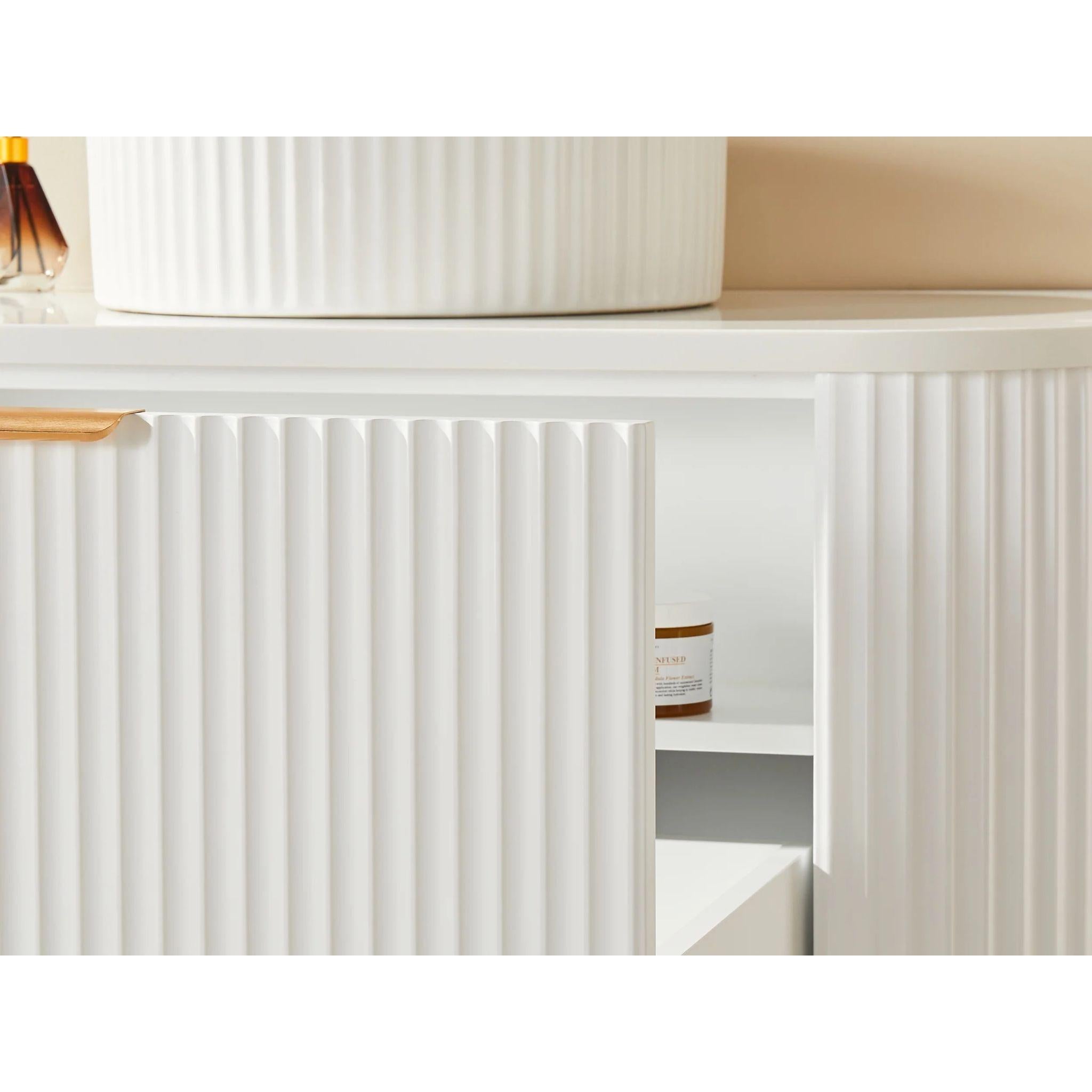 CETO AVALON MATTE WHITE 600MM SINGLE BOWL WALL HUNG VANITY