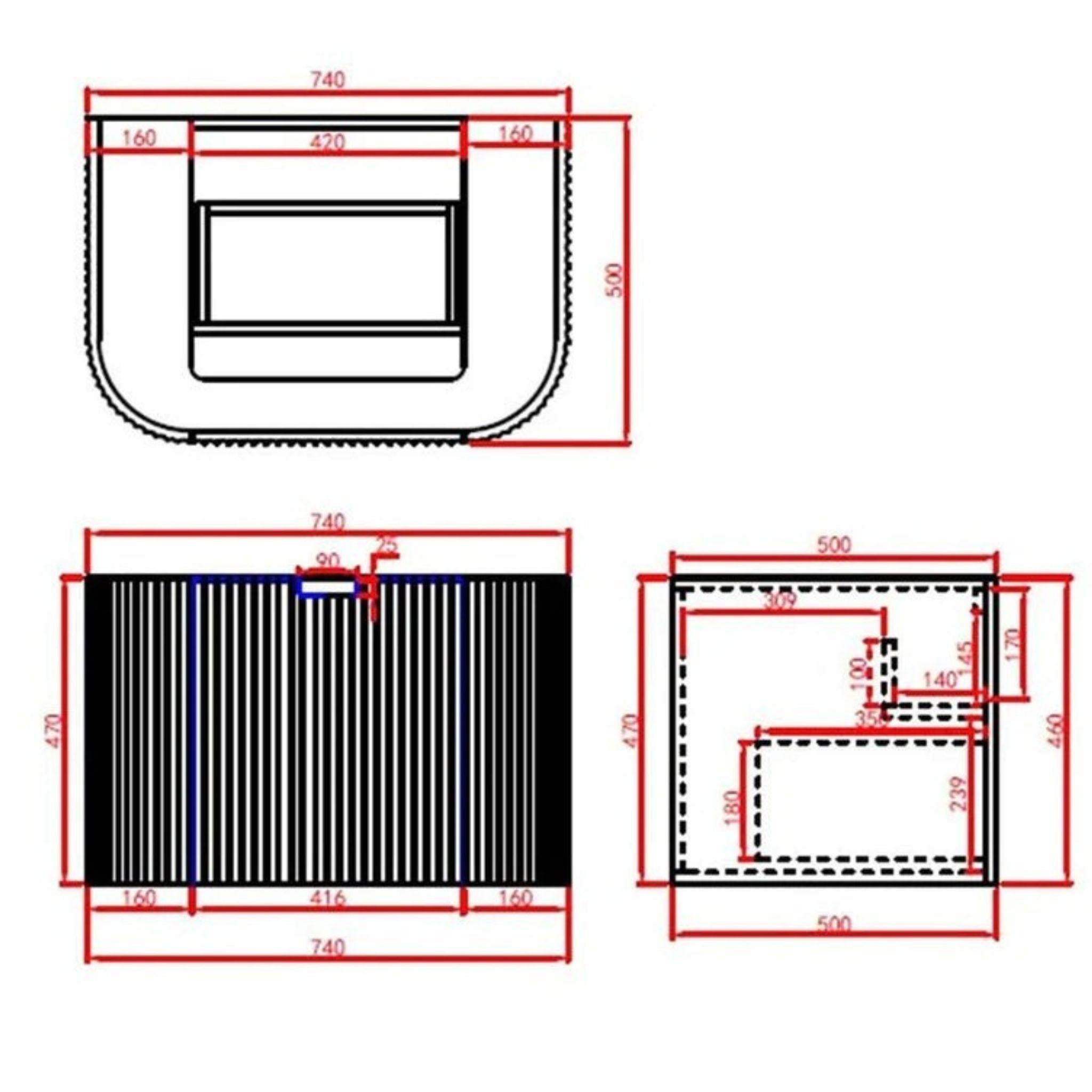 CETO AVALON MATTE WHITE 750MM SINGLE BOWL WALL HUNG VANITY