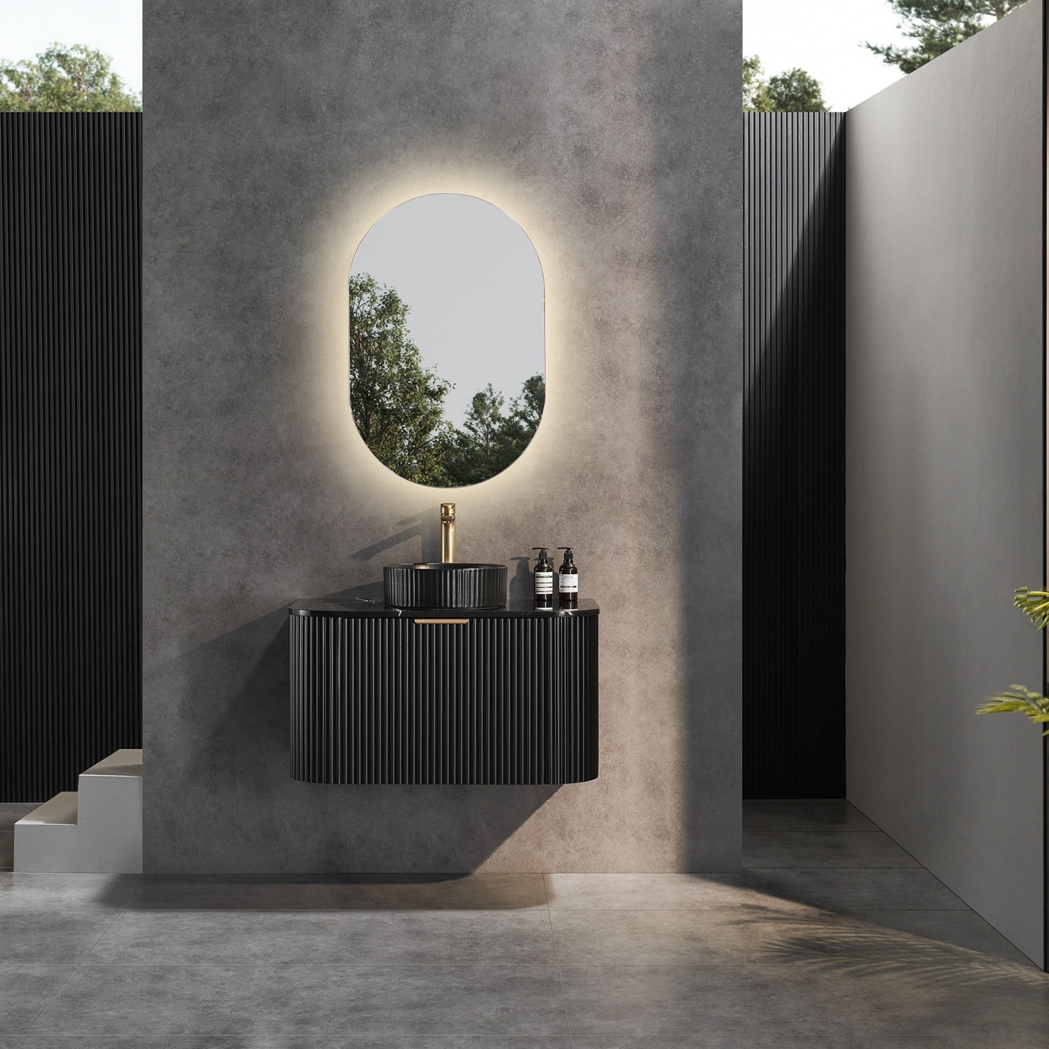 CETO AVALON MATTE BLACK 900MM SINGLE BOWL WALL HUNG VANITY