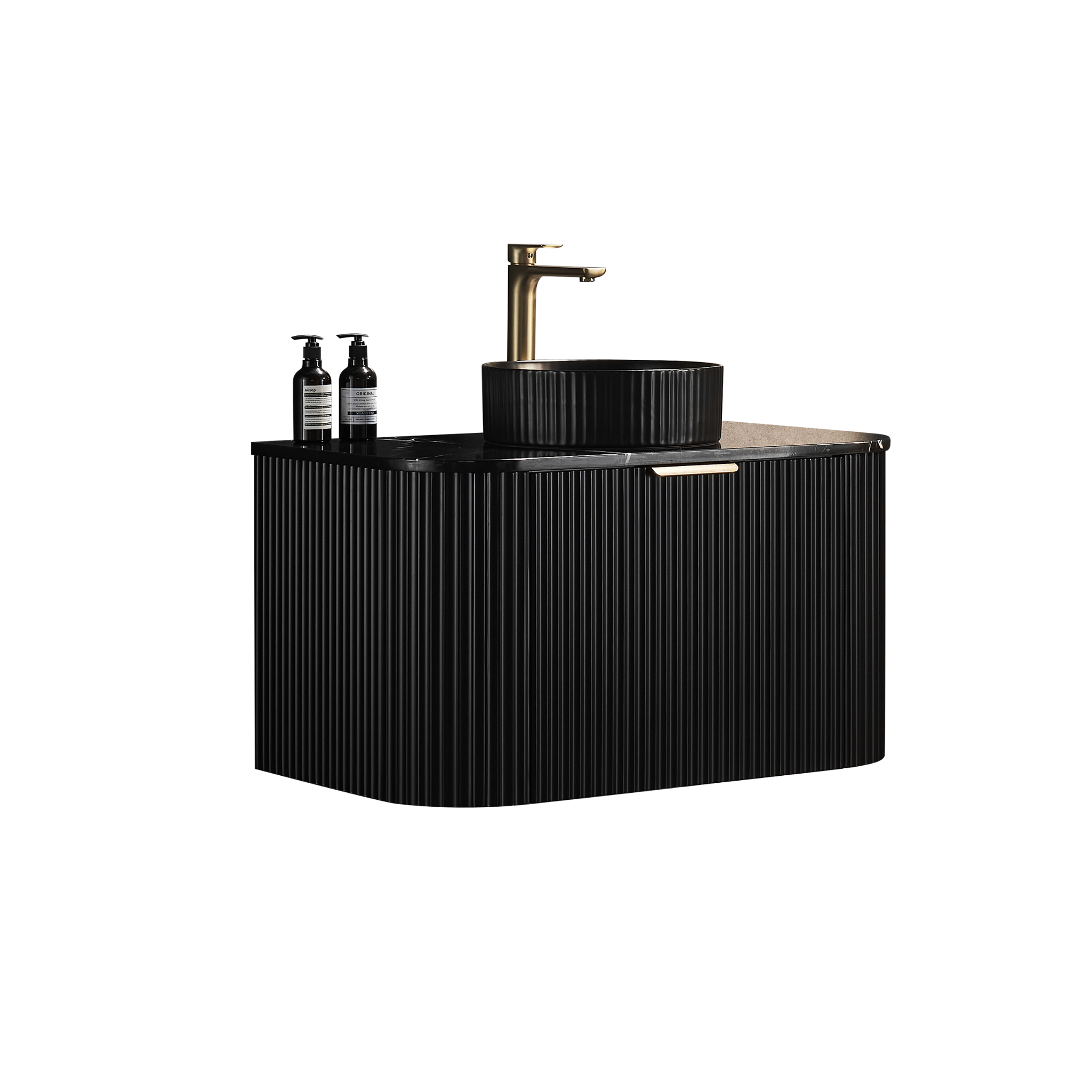 CETO AVALON MATTE BLACK 900MM SINGLE BOWL WALL HUNG VANITY