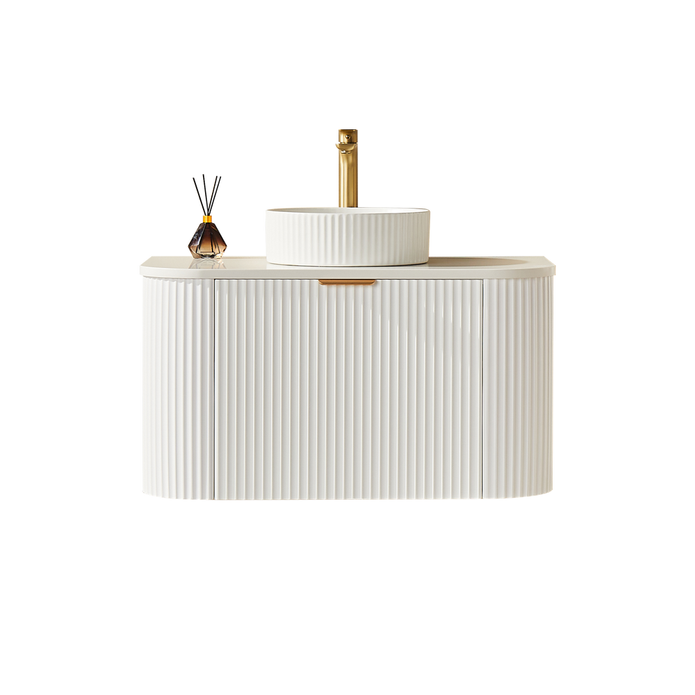 CETO AVALON MATTE WHITE 900MM SINGLE BOWL WALL HUNG VANITY