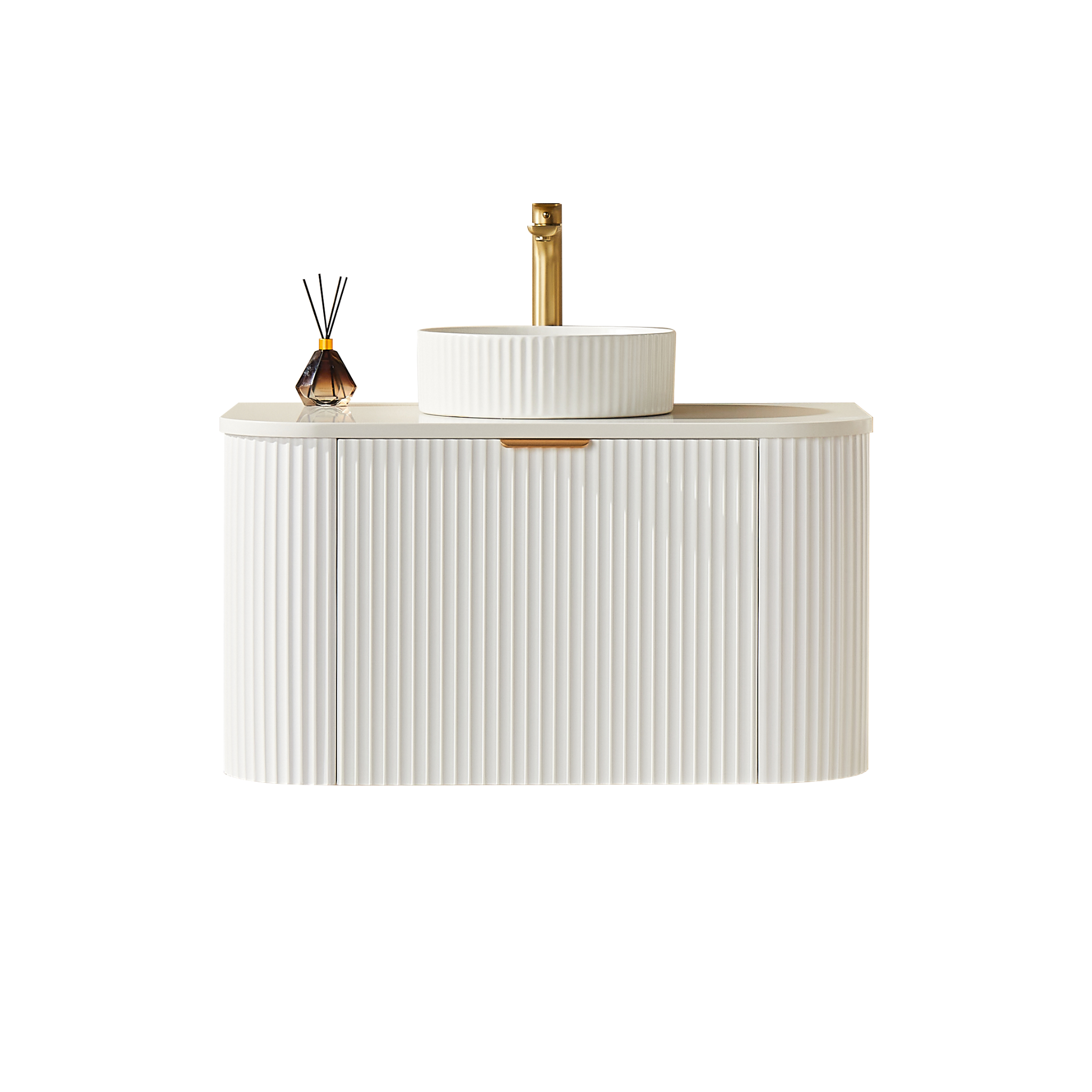 CETO AVALON MATTE WHITE 900MM SINGLE BOWL WALL HUNG VANITY