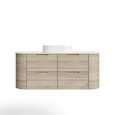 VITO CALVO CLASSIC OAK 1200MM CURVED SINGLE BOWL WALL HUNG VANITY