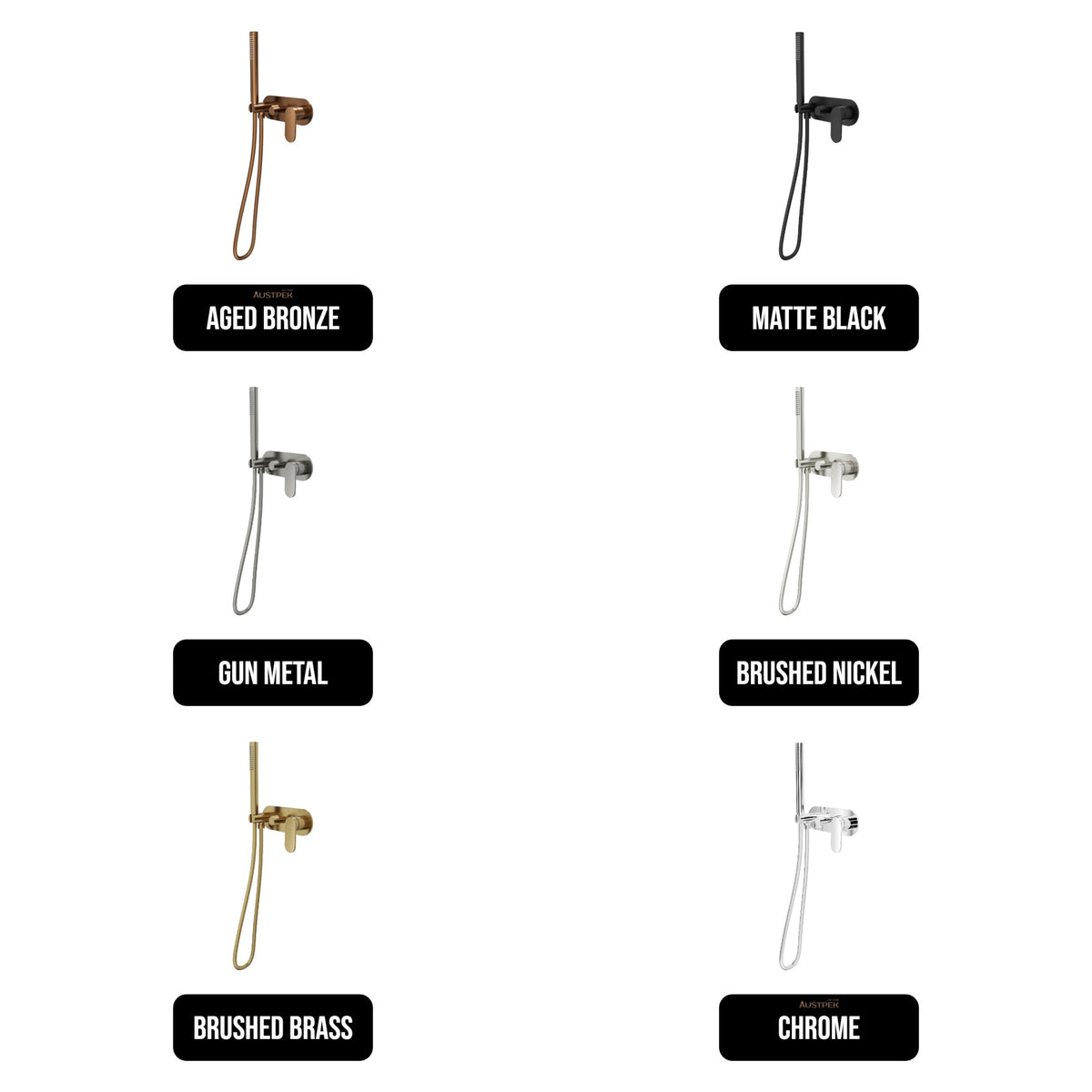 LINSOL CAPO 1-PLATE WALL MIXER WITH HAND SHOWER MATTE BLACK