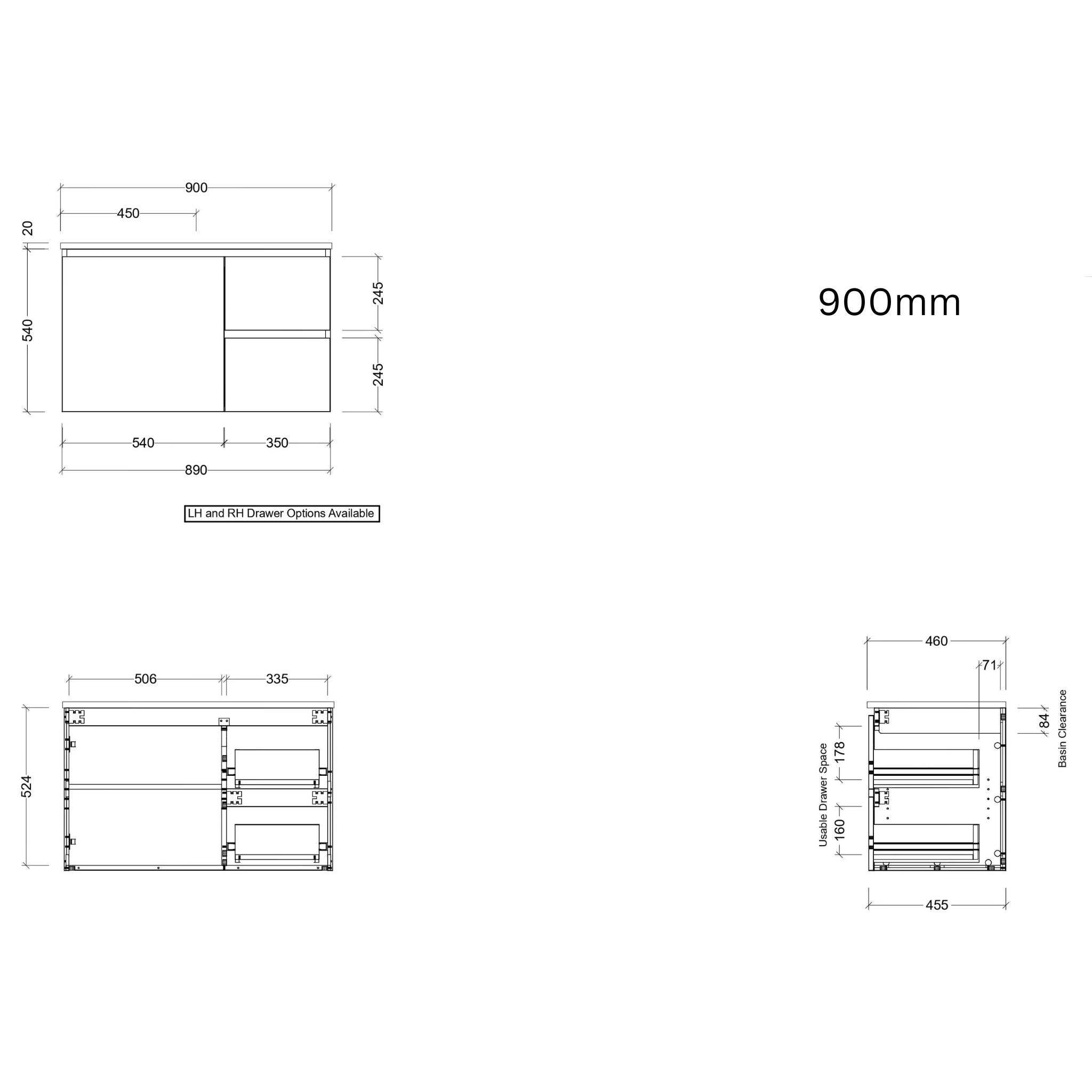TIMBERLINE CARLO CUSTOM WALL HUNG VANITY (ALL SIZING)