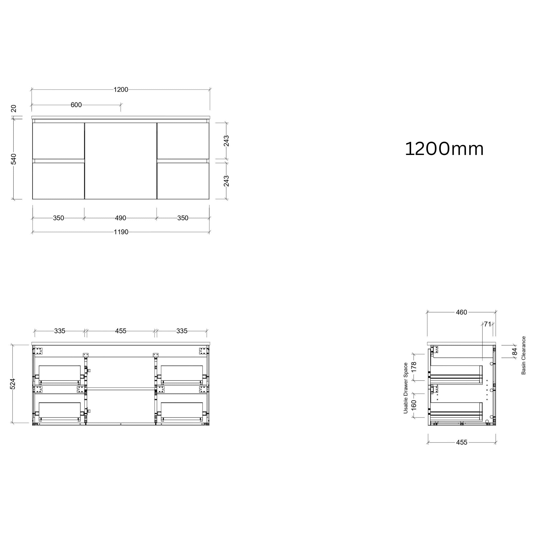 TIMBERLINE CARLO CUSTOM WALL HUNG VANITY (ALL SIZING)