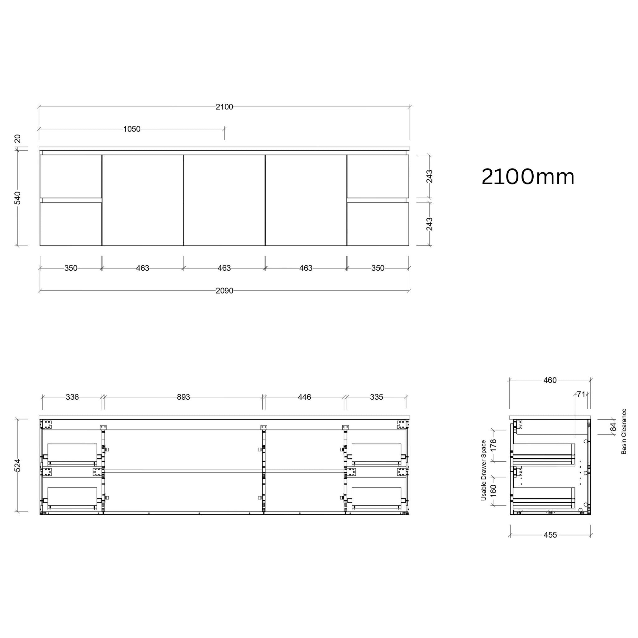 TIMBERLINE CARLO CUSTOM WALL HUNG VANITY (ALL SIZING)