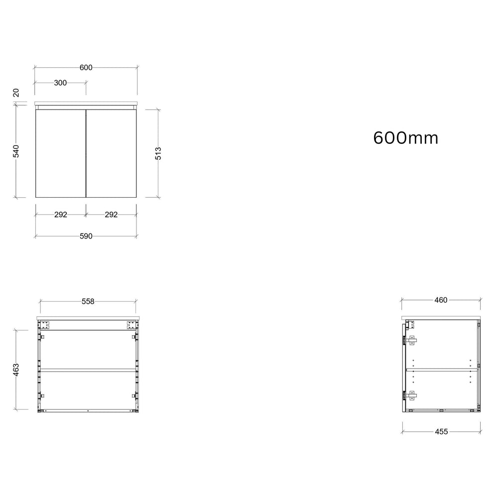 TIMBERLINE CARLO CUSTOM WALL HUNG VANITY (ALL SIZING)
