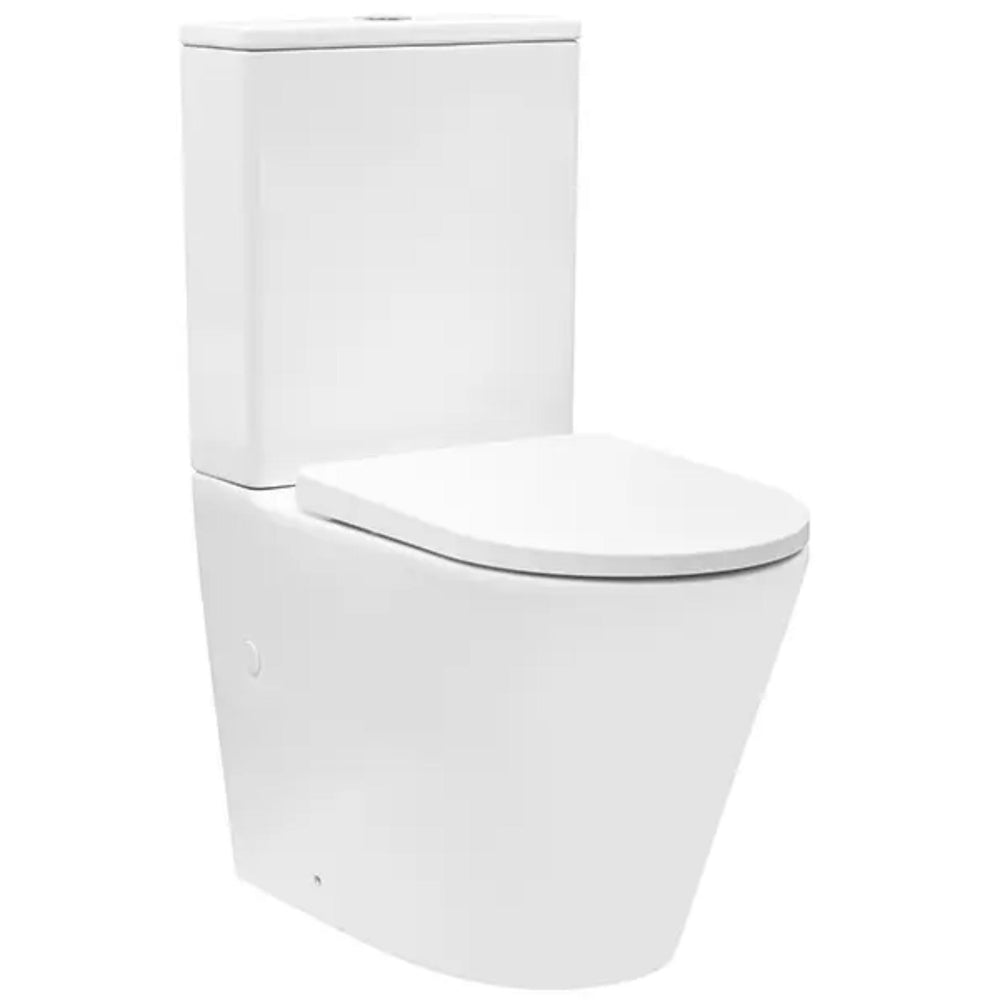 DECINA CAVAL EZI HEIGHT UNIVERSAL RIMLESS BACK-TO-WALL TOILET SUITE GLOSS WHITE