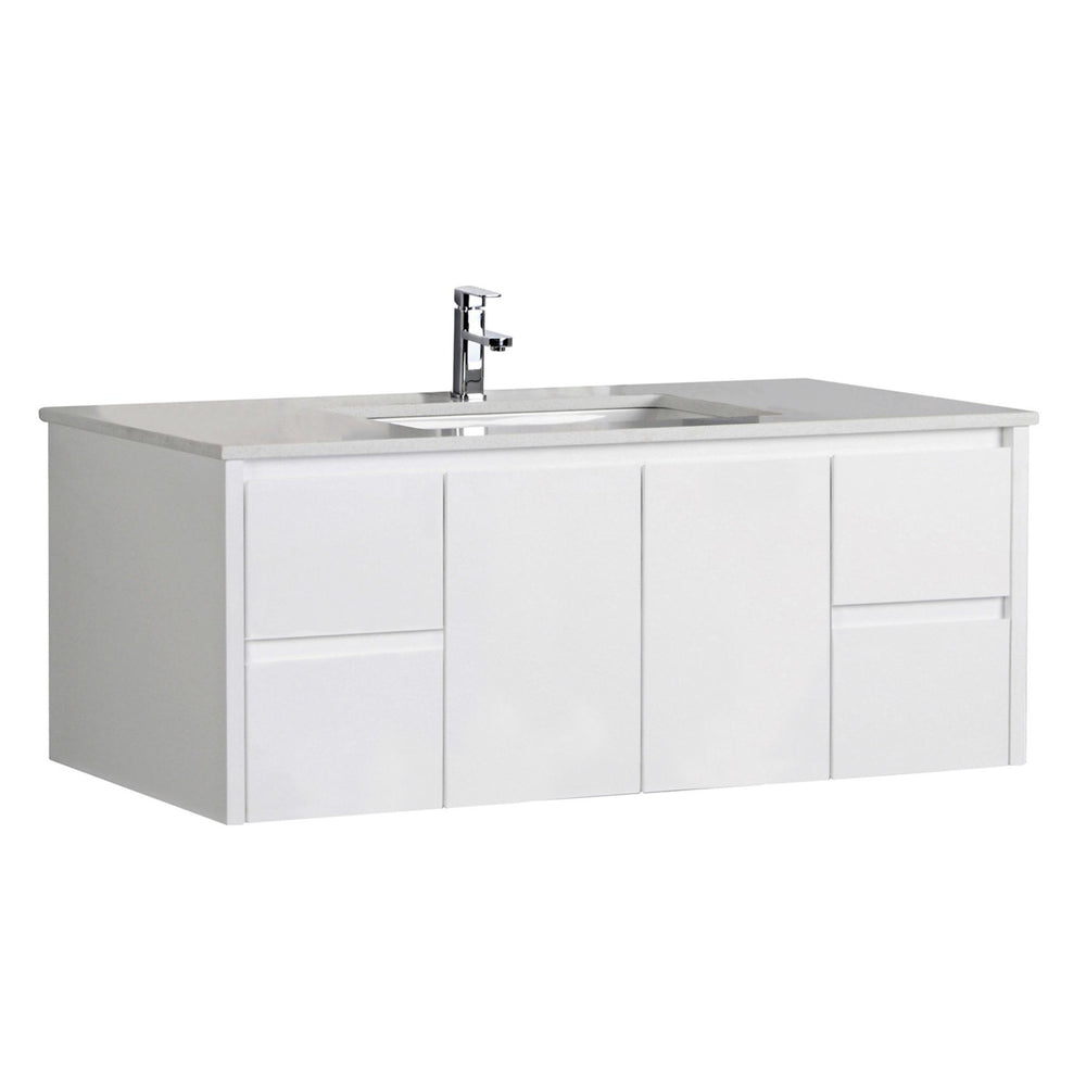 AULIC ALICE SATIN WHITE 1200MM SINGLE BOWL WALL HUNG VANITY