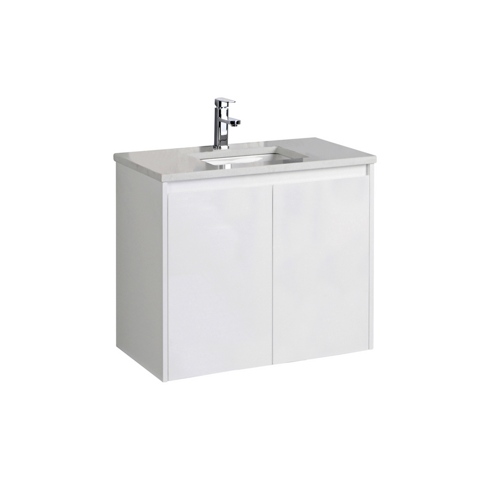 AULIC ALICE SATIN WHITE 600MM SINGLE BOWL WALL HUNG VANITY