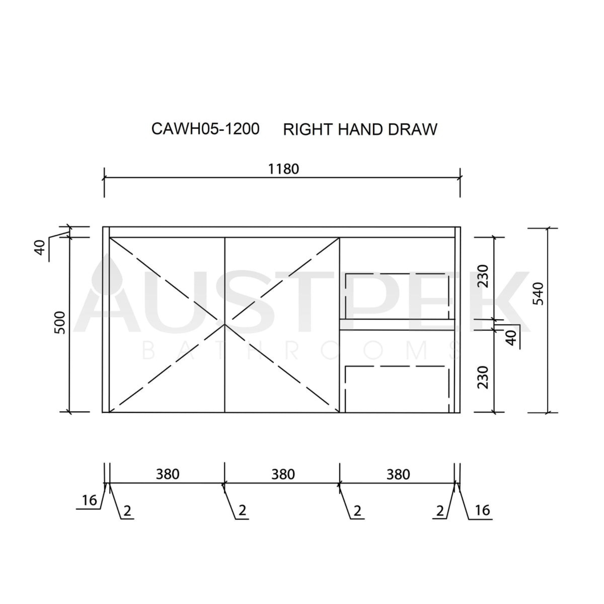 AULIC GRACE WHITE OAK 1200MM SINGLE BOWL WALL HUNG VANITY (AVAILABLE IN LEFT AND RIGHT HAND DRAWER)