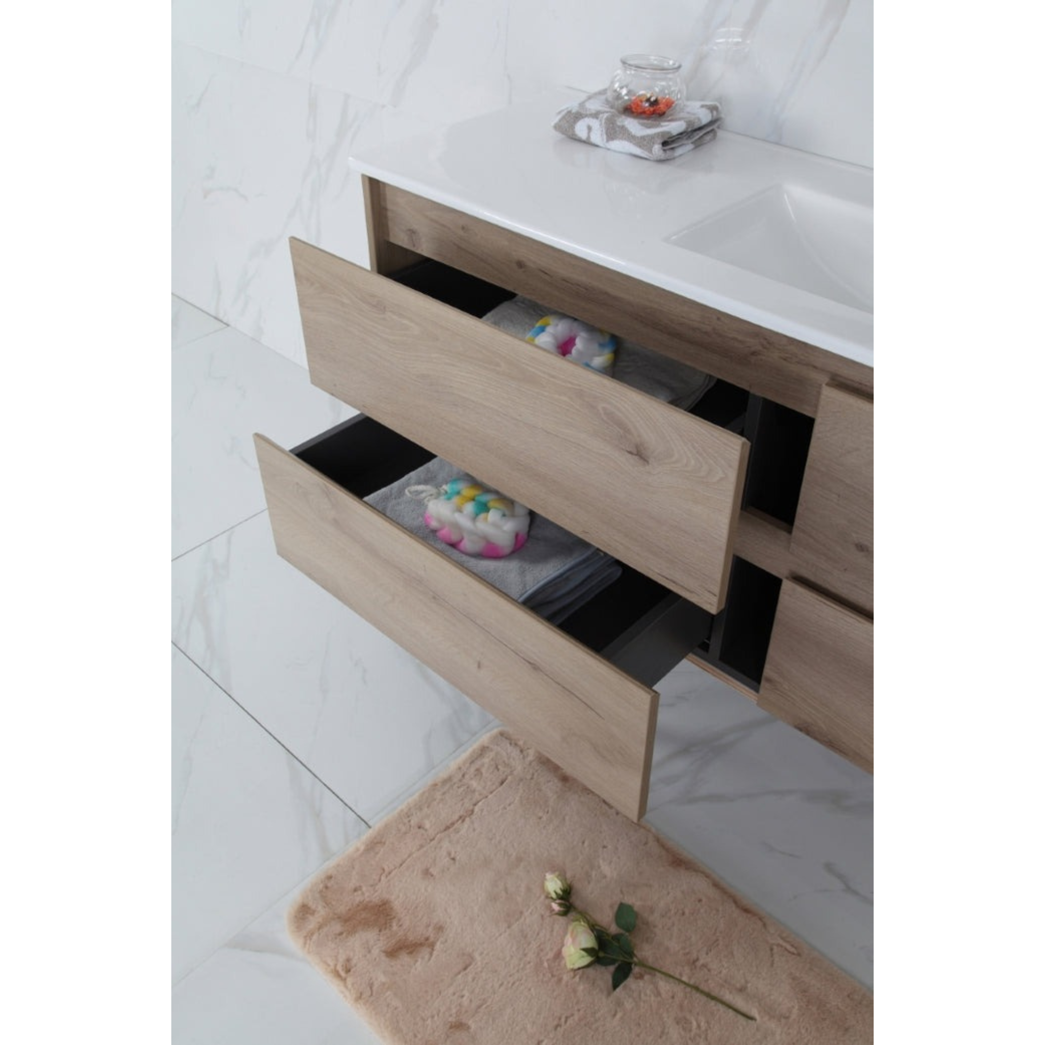 AULIC MAX WHITE OAK 1200MM SINGLE BOWL WALL HUNG VANITY