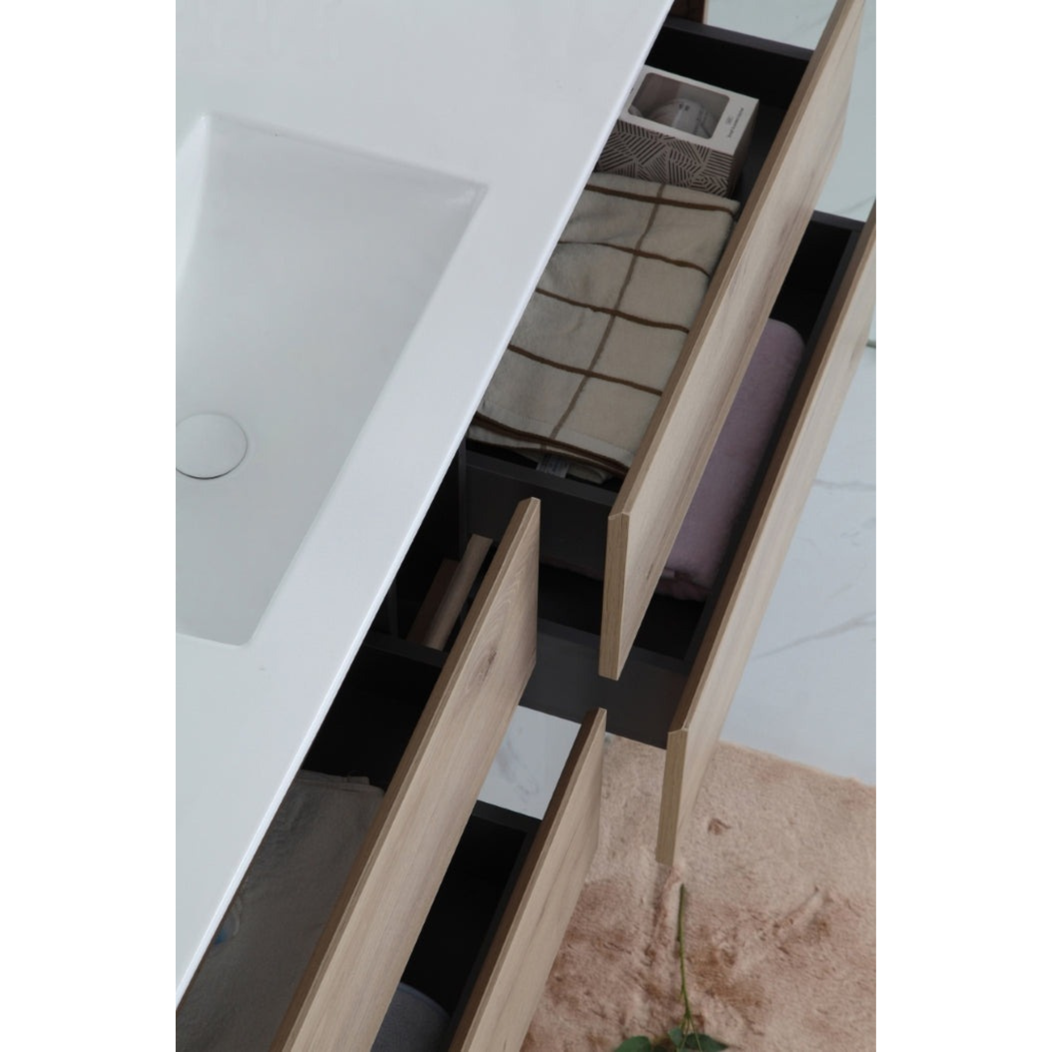 AULIC MAX WHITE OAK 1200MM SINGLE BOWL WALL HUNG VANITY