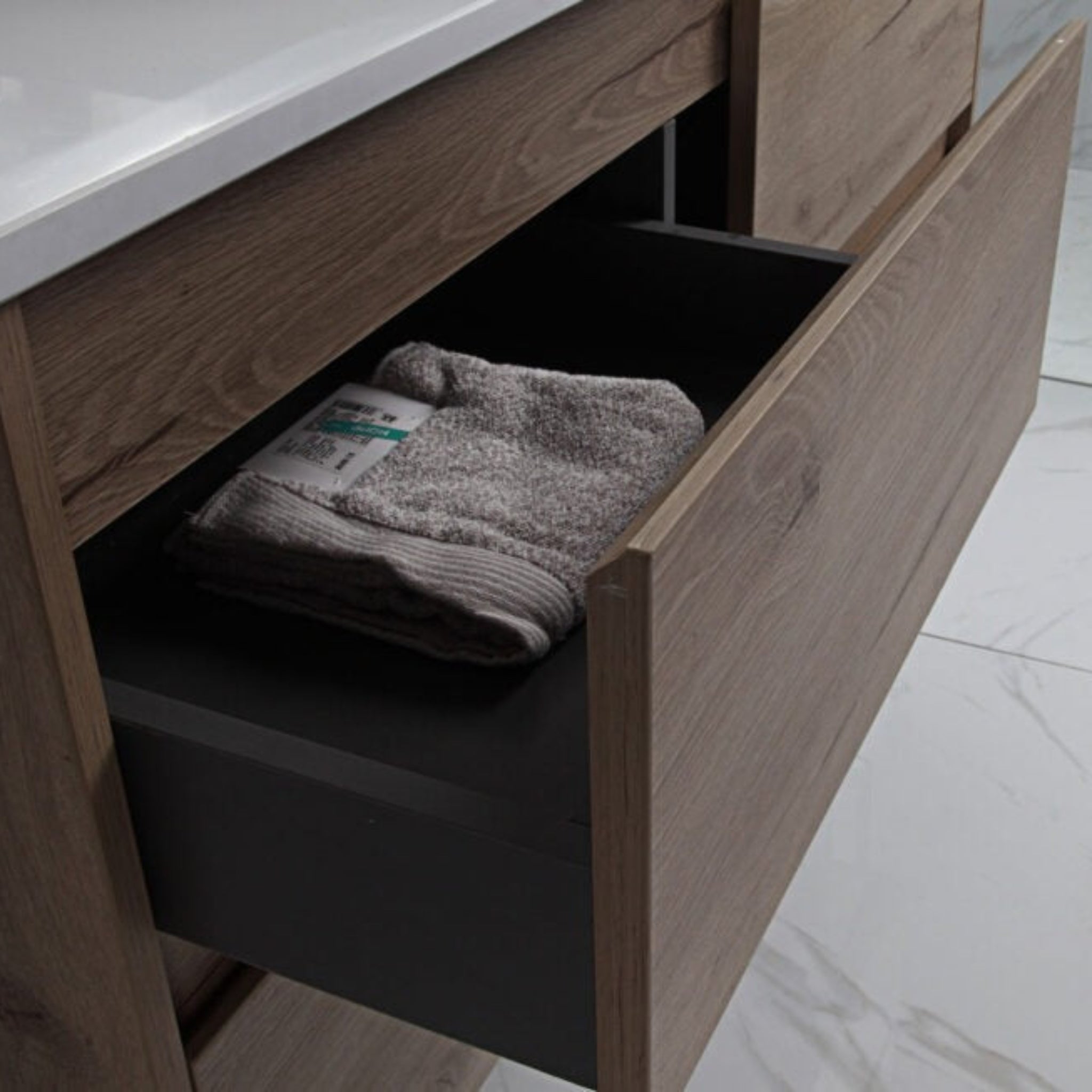 AULIC MAX WHITE OAK 1500MM DOUBLE BOWL WALL HUNG VANITY