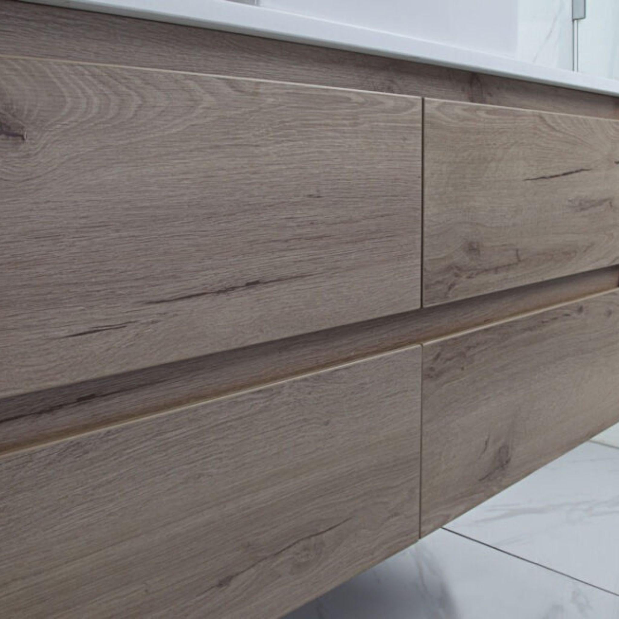 AULIC MAX WHITE OAK 1500MM SINGLE BOWL WALL HUNG VANITY