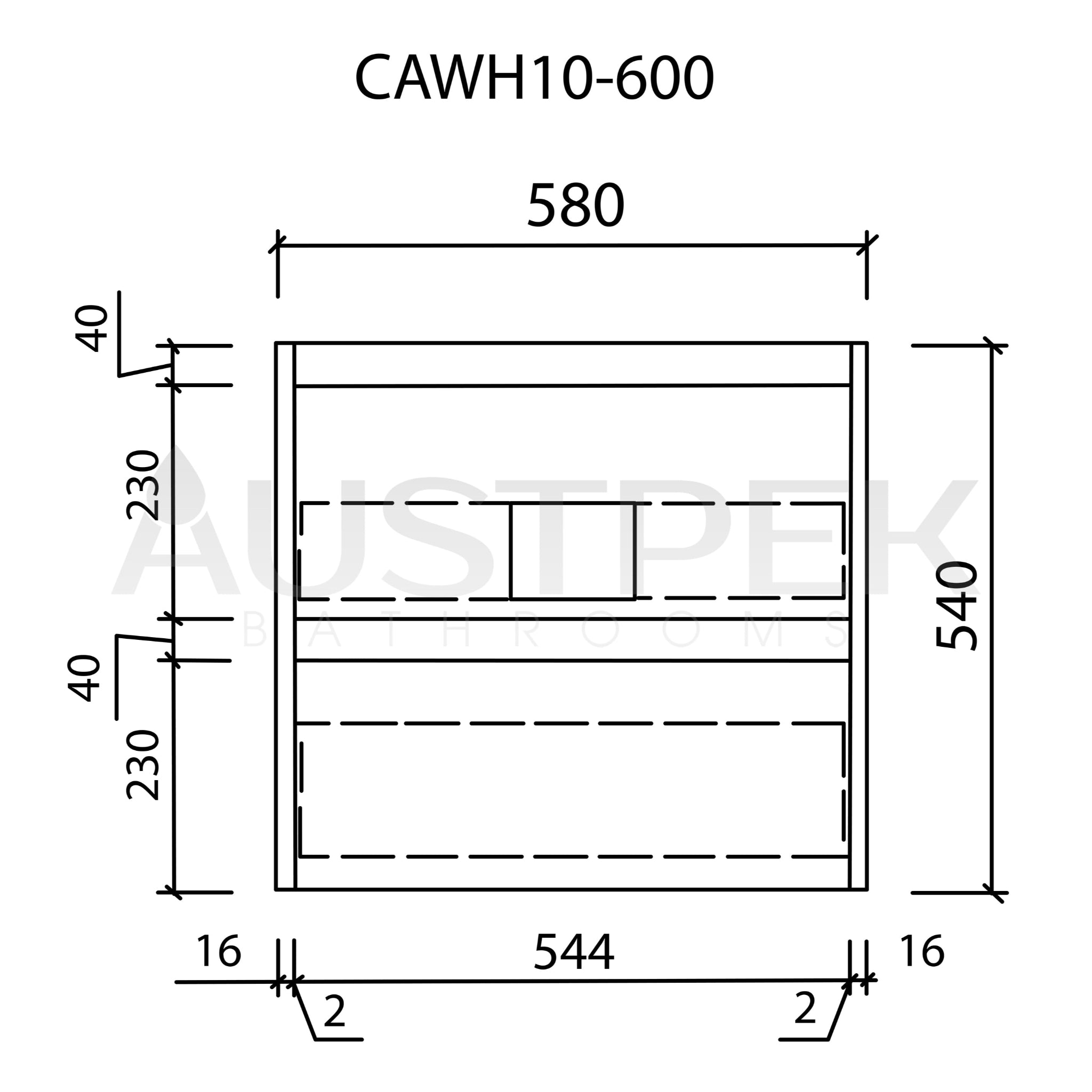 AULIC MAX WHITE OAK 600MM SINGLE BOWL WALL HUNG VANITY