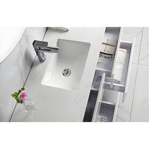 AULIC LEONA GLOSS WHITE 1500MM DOUBLE BOWL WALL HUNG VANITY