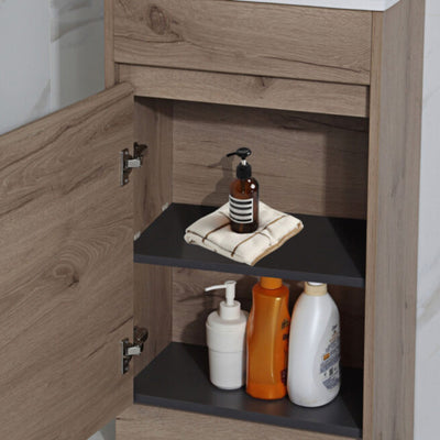 AULIC REVIT WHITE OAK 450MM SPACE SAVING SINGLE BOWL WALL HUNG VANITY