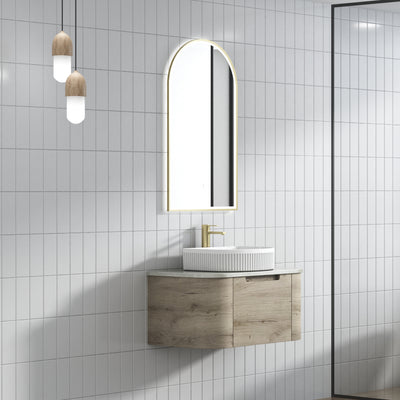 AULIC HAMILTON WHITE OAK 750MM SINGLE BOWL WALL HUNG VANITY