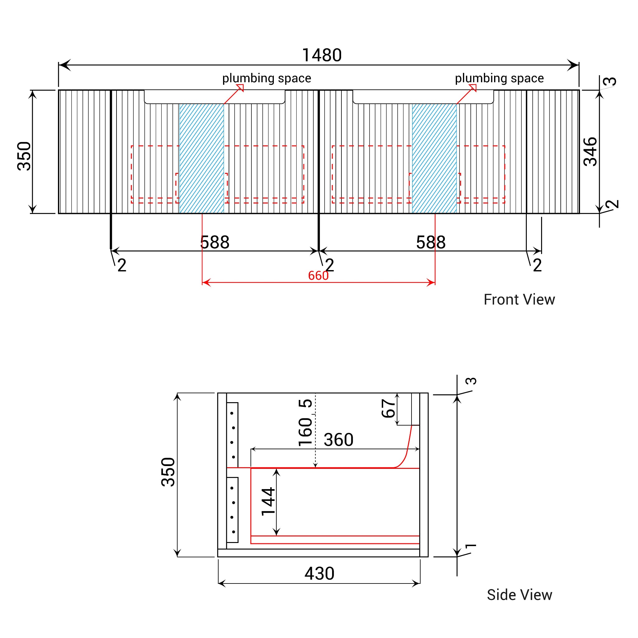 AULIC PETRA MARK II CURVED MATTE WHITE 1500MM DOUBLE BOWL WALL HUNG VANITY