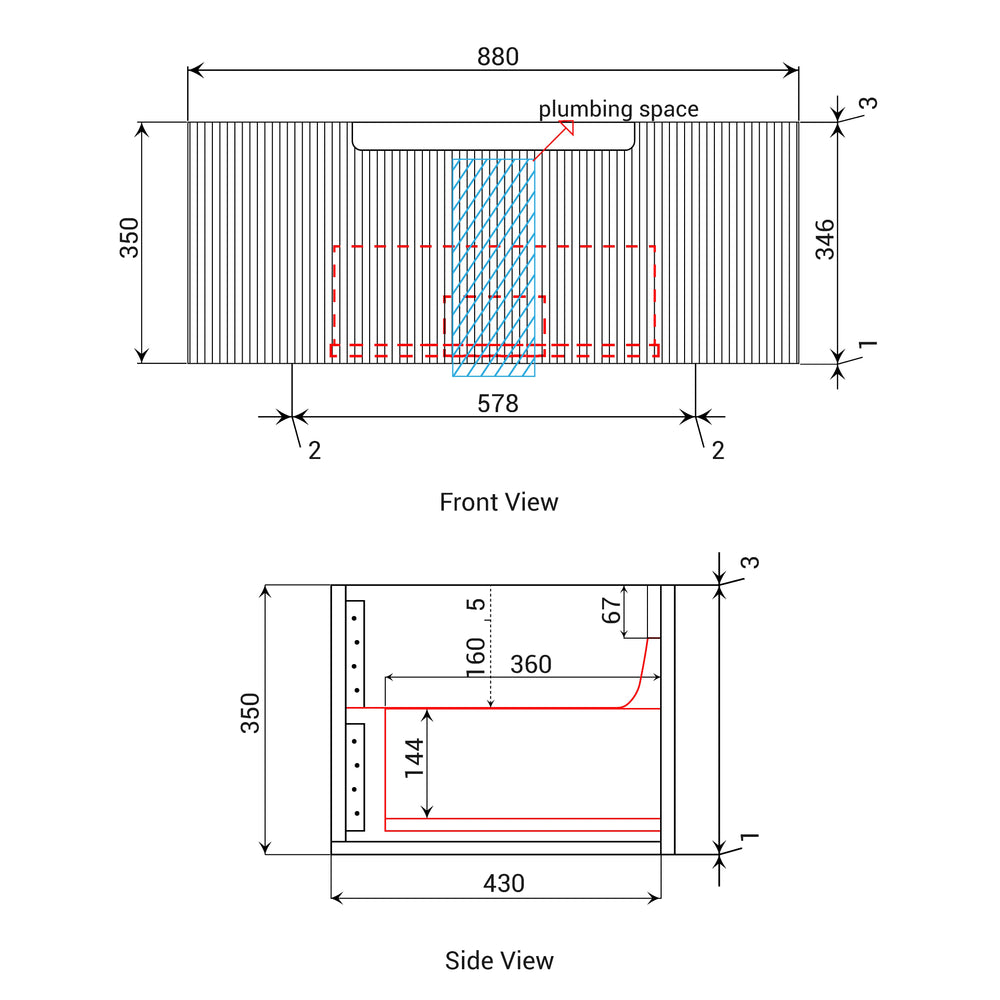 AULIC PETRA MARK II CURVED MATTE WHITE 900MM SINGLE BOWL WALL HUNG VANITY
