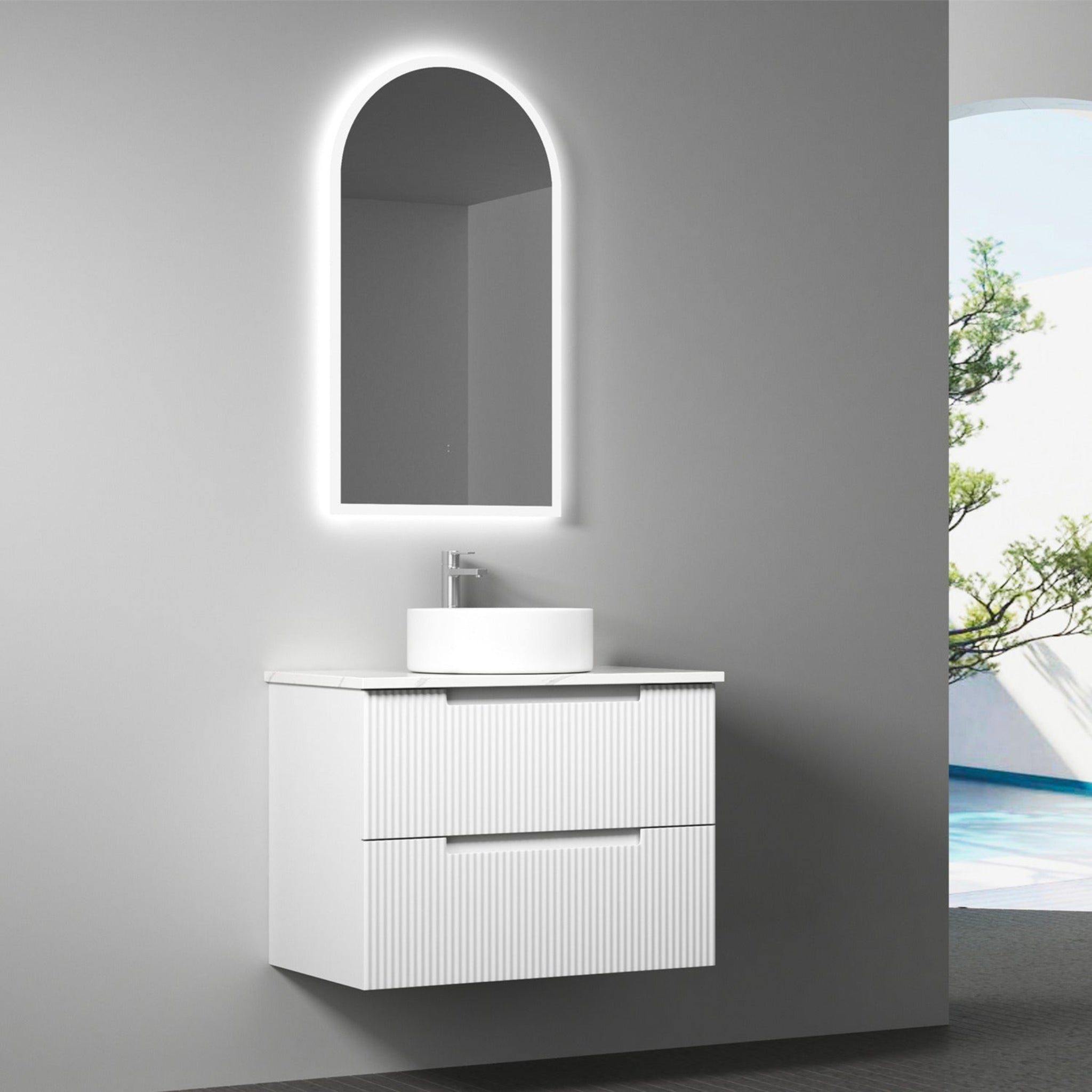 AULIC VERONA MARK II MATTE WHITE 750MM SINGLE BOWL WALL HUNG VANITY