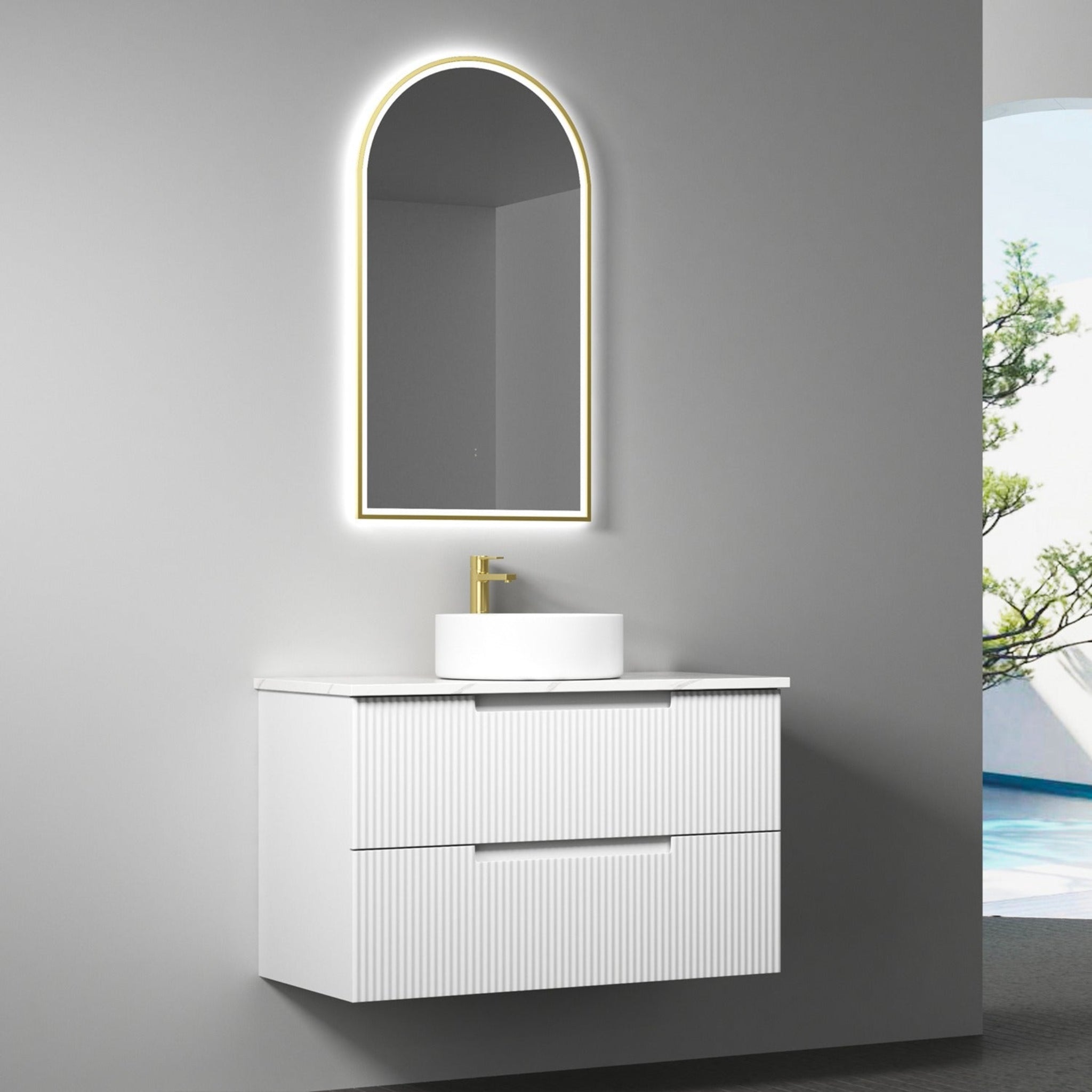 AULIC VERONA MARK II MATTE WHITE 900MM SINGLE BOWL WALL HUNG VANITY