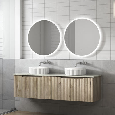 AULIC TUSCANA WOOD GRAIN 1500MM DOUBLE BOWL WALL HUNG VANITY