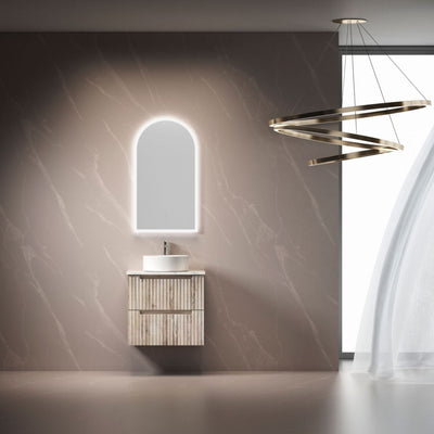 AULIC TUSCANA WOOD GRAIN 600MM SINGLE BOWL WALL HUNG VANITY