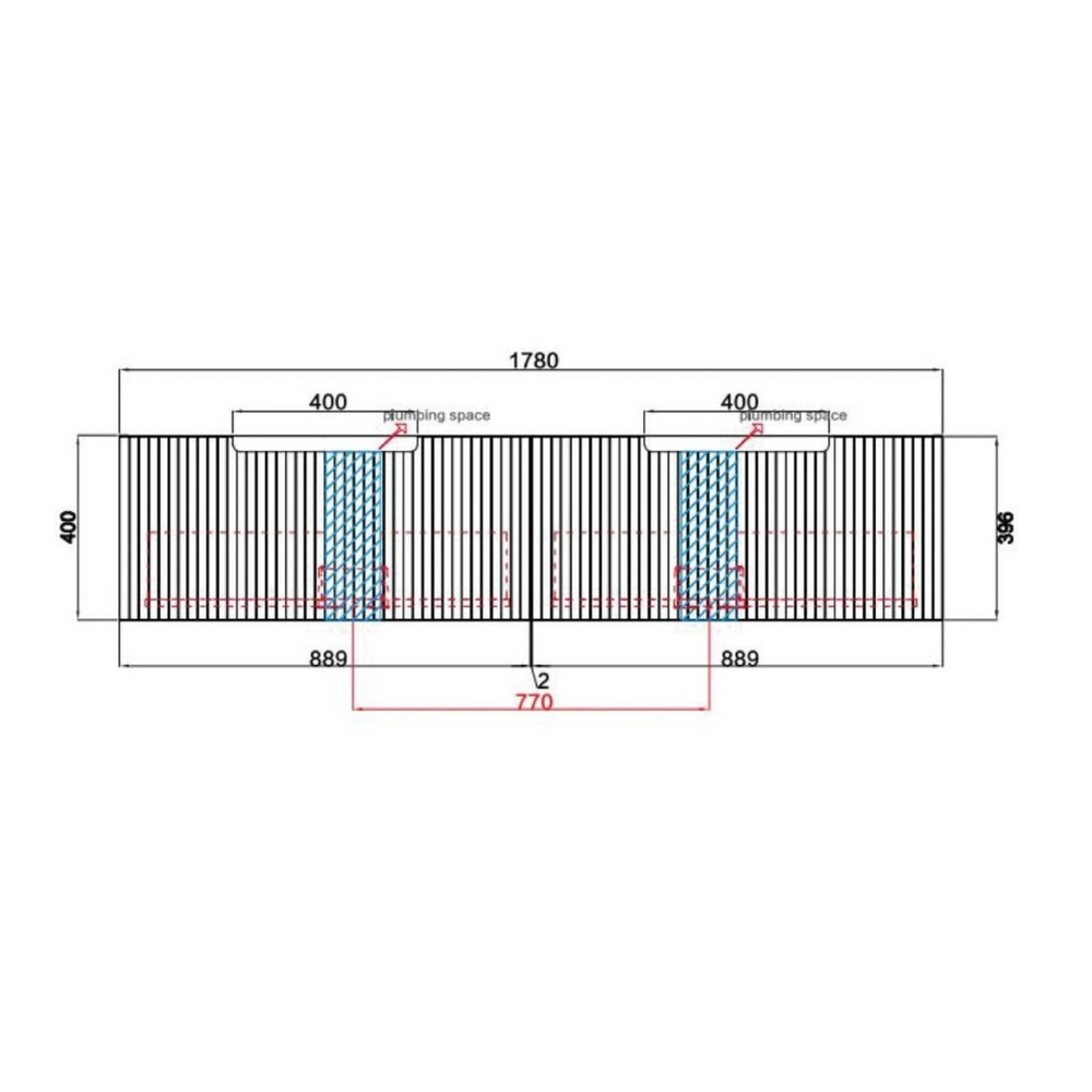 AULIC CALDER NATURAL OAK 1800MM DOUBLE BOWL WALL HUNG VANITY