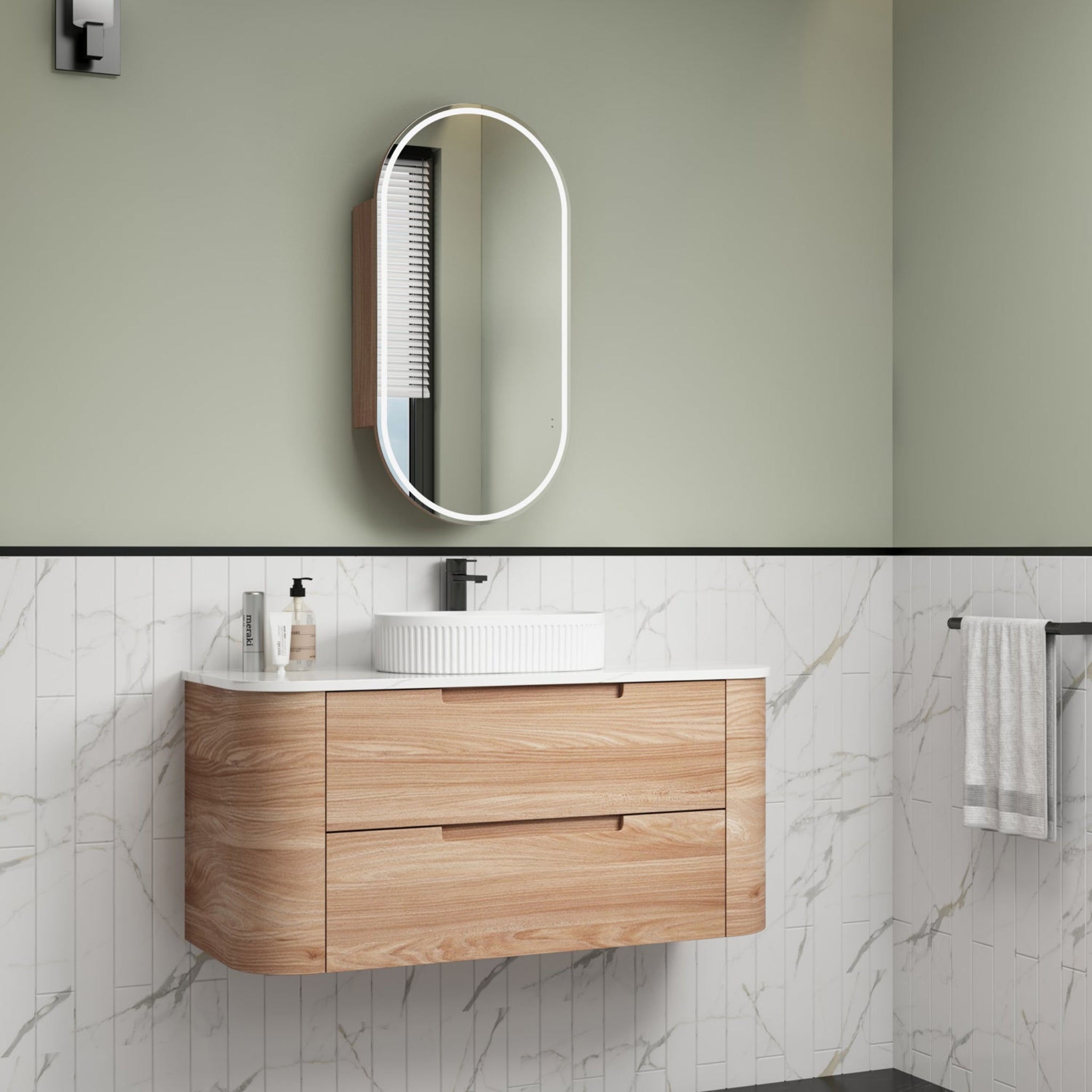 AULIC BRIONY REAL TIMBER 1200MM SINGLE BOWL WALL HUNG VANITY