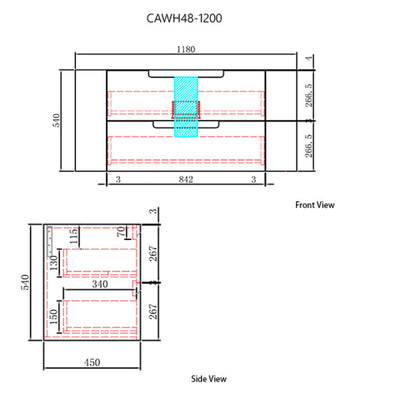 AULIC BRIONY REAL TIMBER 1200MM SINGLE BOWL WALL HUNG VANITY