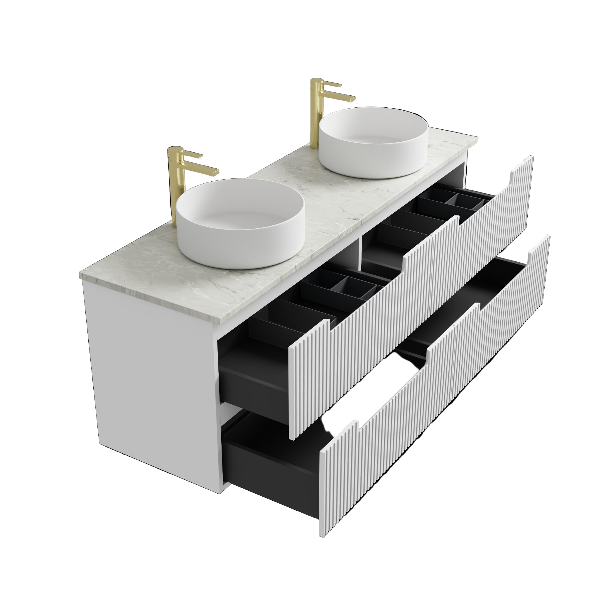 AULIC NEVA MATTE WHITE 750MM SINGLE BOWL WALL HUNG VANITY