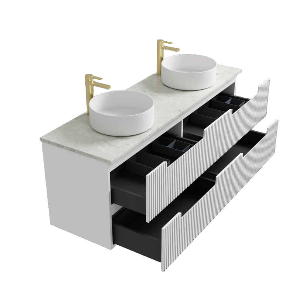 AULIC NEVA MATTE WHITE 900MM SINGLE BOWL WALL HUNG VANITY