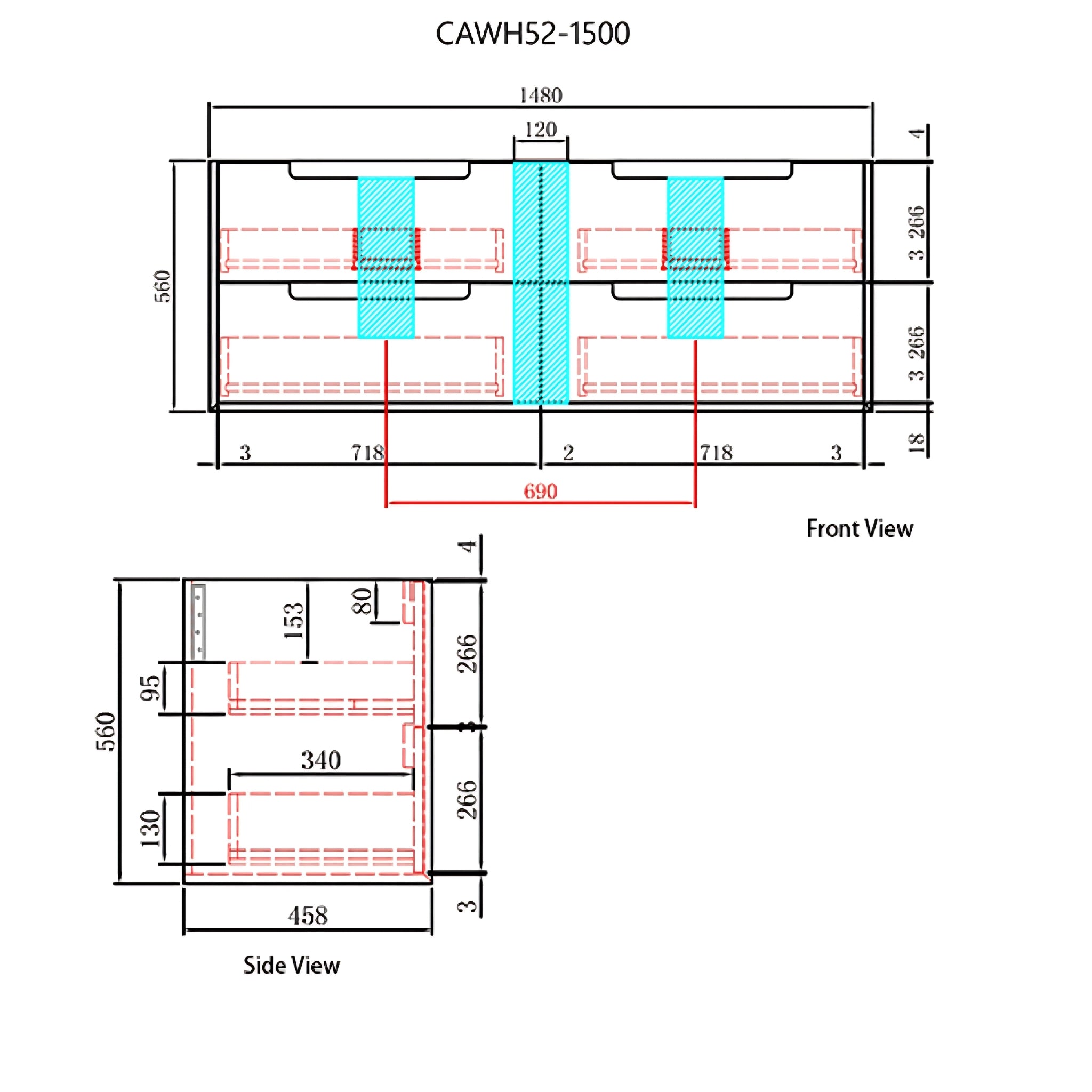 AULIC AINSLEY NATURAL TIMBER 1500MM DOUBLE BOWL WALL HUNG VANITY