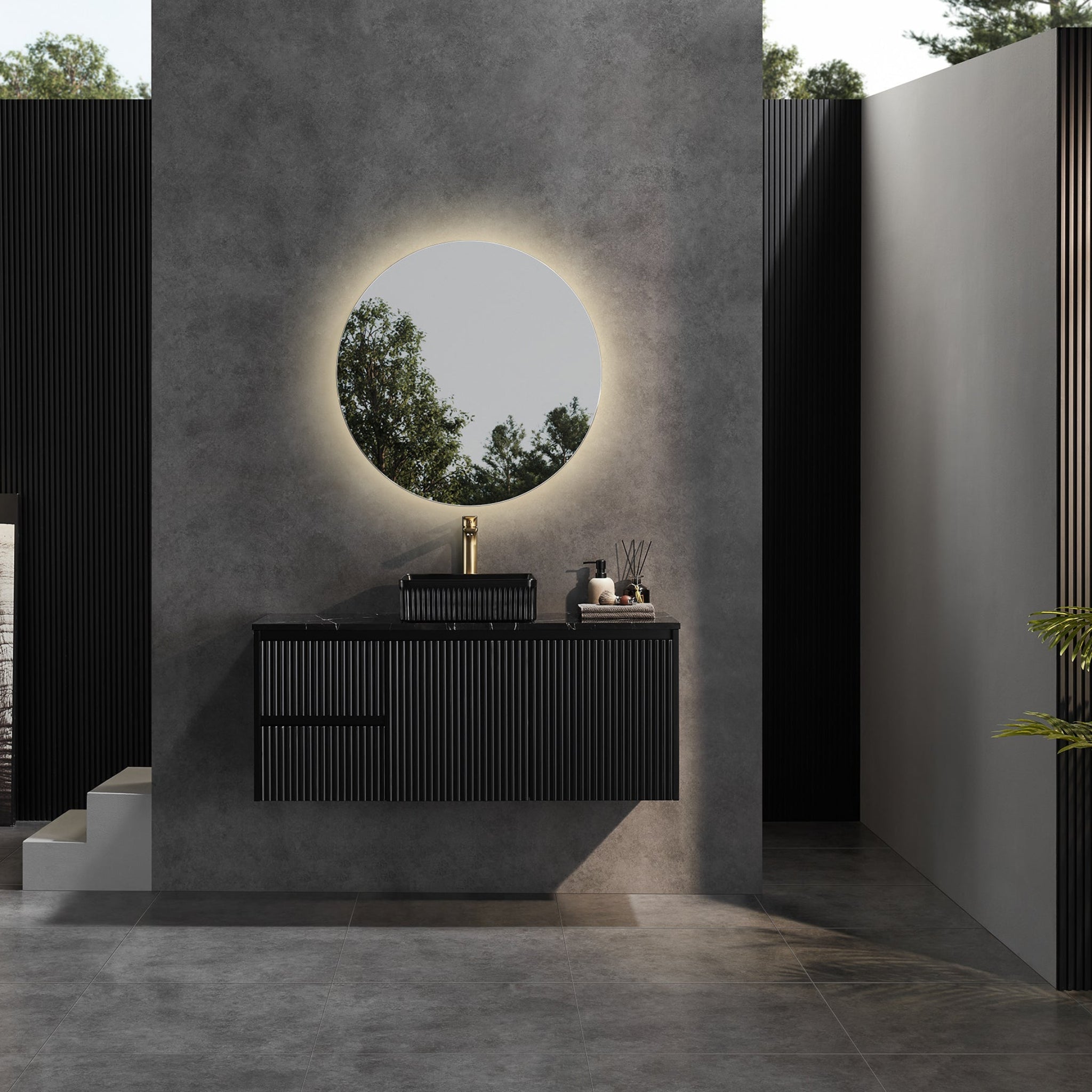 CETO BRINDABELLA MATTE BLACK 1200MM SINGLE BOWL WALL HUNG VANITY