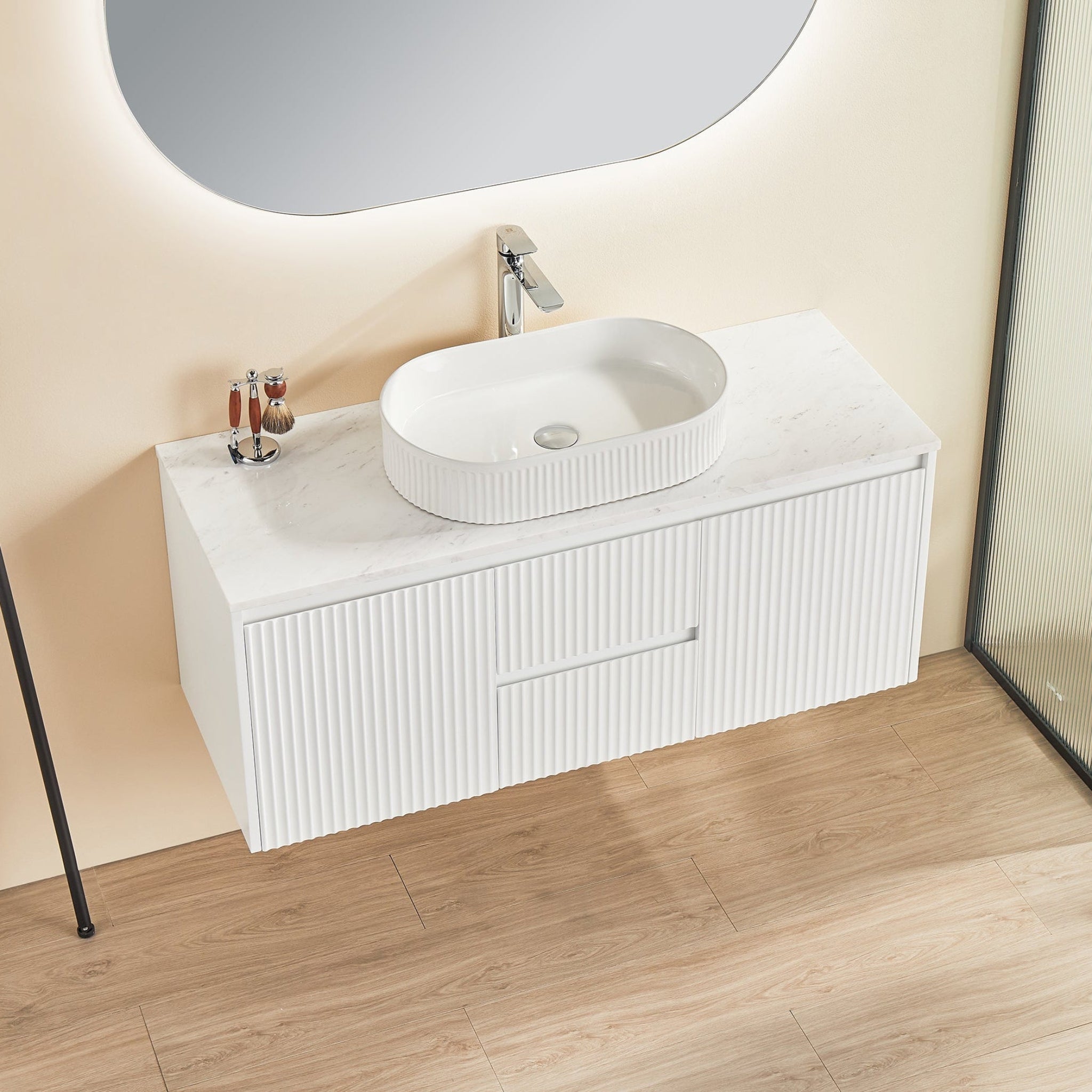 CETO BRINDABELLA MATTE WHITE 1200MM SINGLE BOWL WALL HUNG VANITY