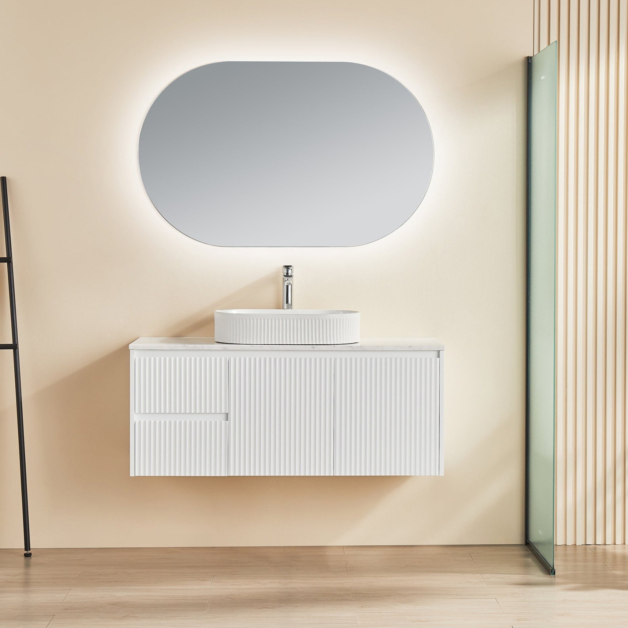 CETO BRINDABELLA MATTE WHITE 1200MM SINGLE BOWL WALL HUNG VANITY