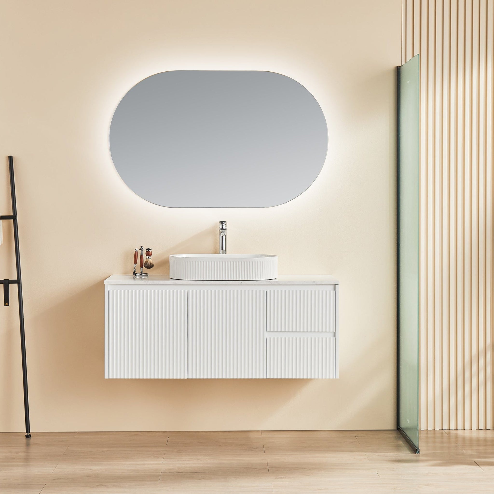 CETO BRINDABELLA MATTE WHITE 1200MM SINGLE BOWL WALL HUNG VANITY