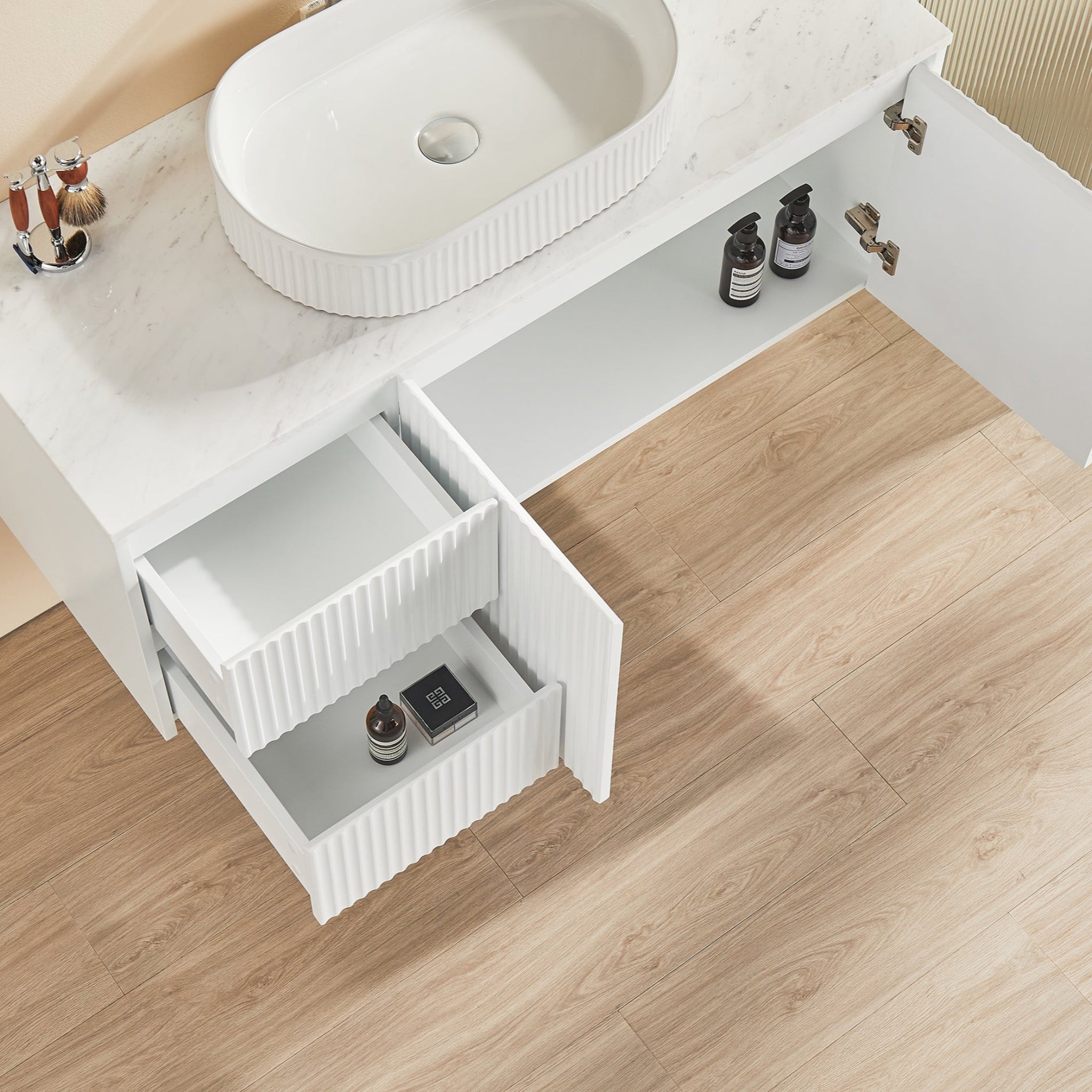 CETO BRINDABELLA MATTE WHITE 1200MM SINGLE BOWL WALL HUNG VANITY