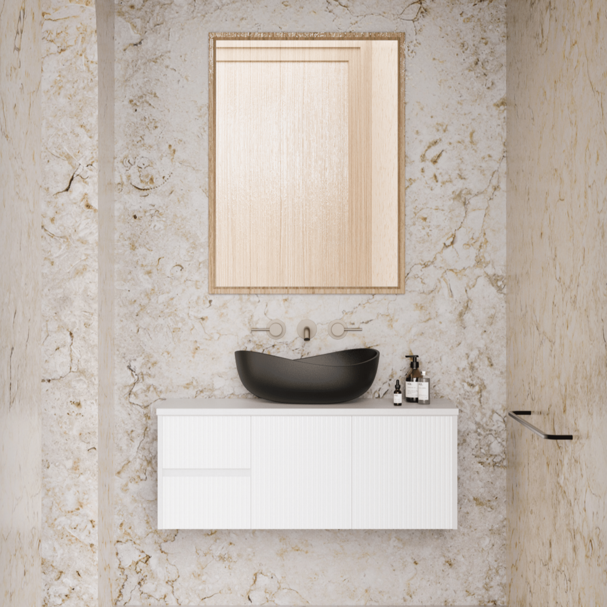 CETO BRINDABELLA MATTE WHITE 1200MM SINGLE BOWL WALL HUNG VANITY