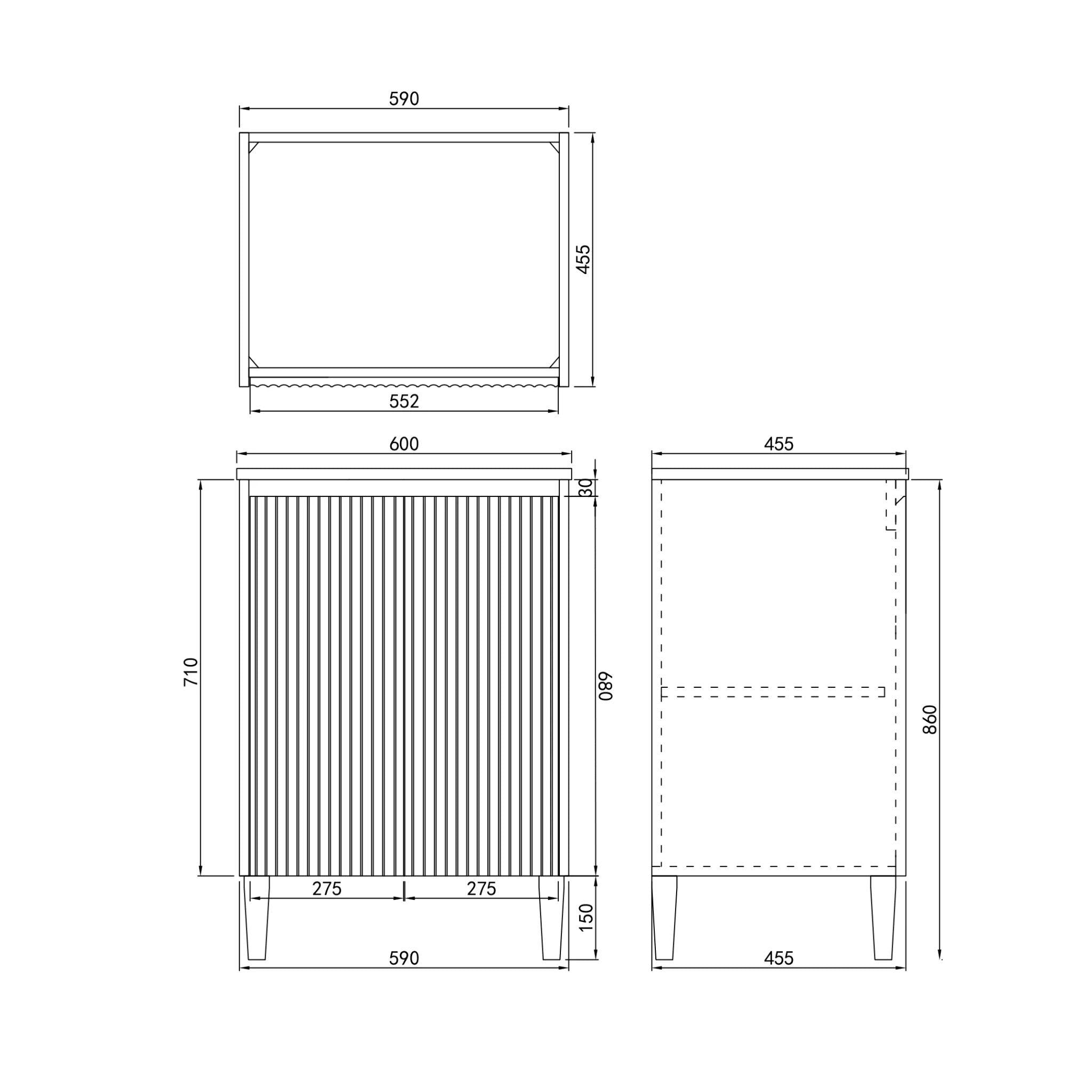 CETO BRIGHTON MATTE BLACK 600MM SINGLE BOWL FLOOR STANDING VANITY